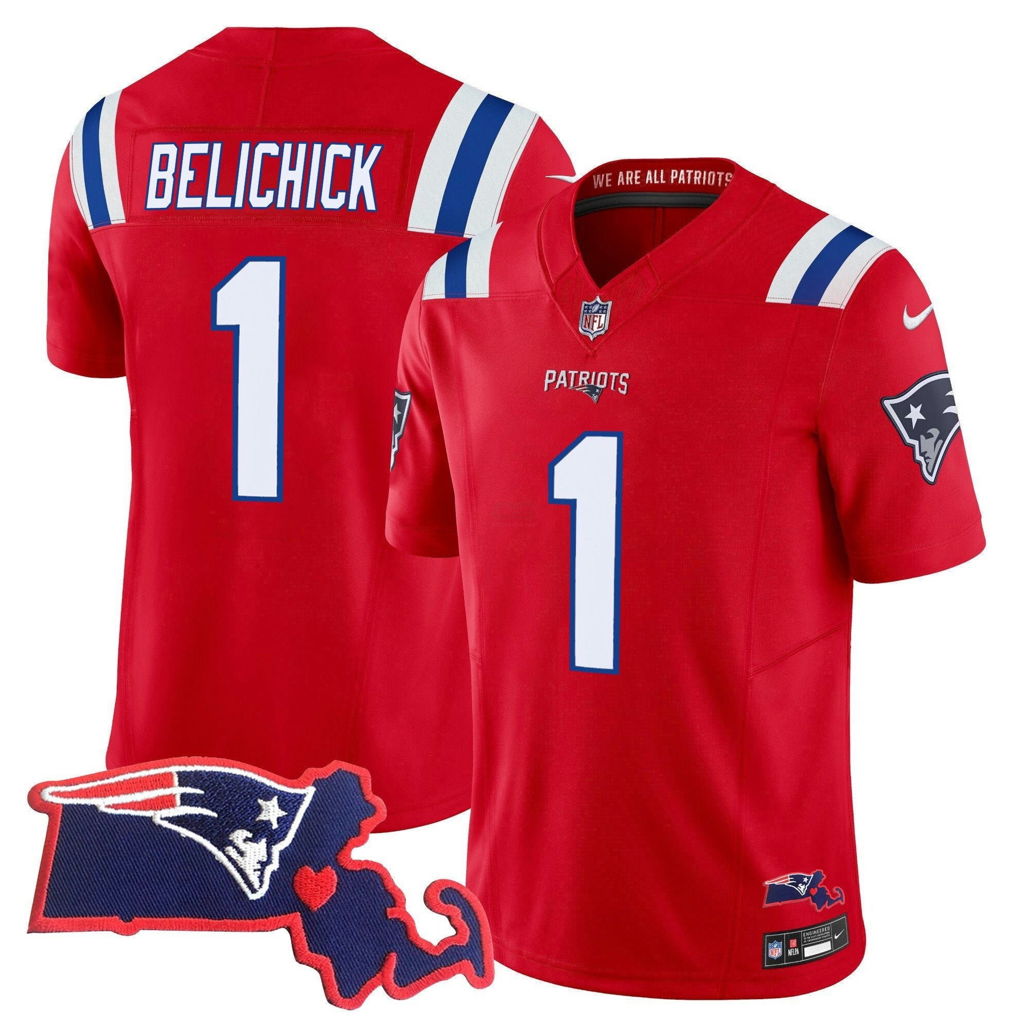 Camisa NFL Women’s Massachusetts Patch Vapor Jersey