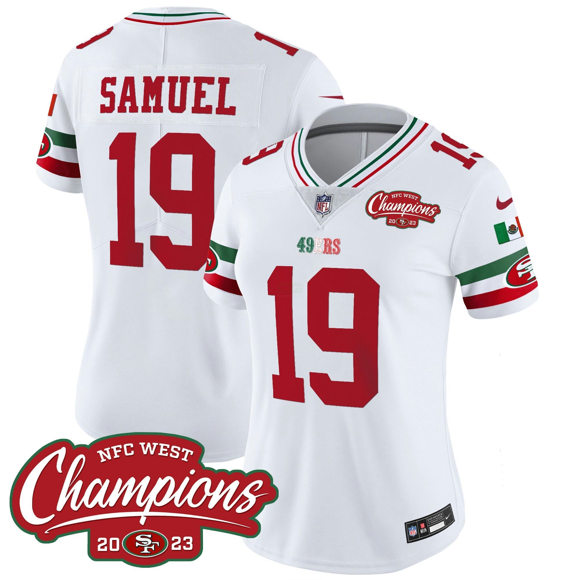 Camisa NFL Women’s Mexico 2023 NFC West Champions Patch Vapor Jersey