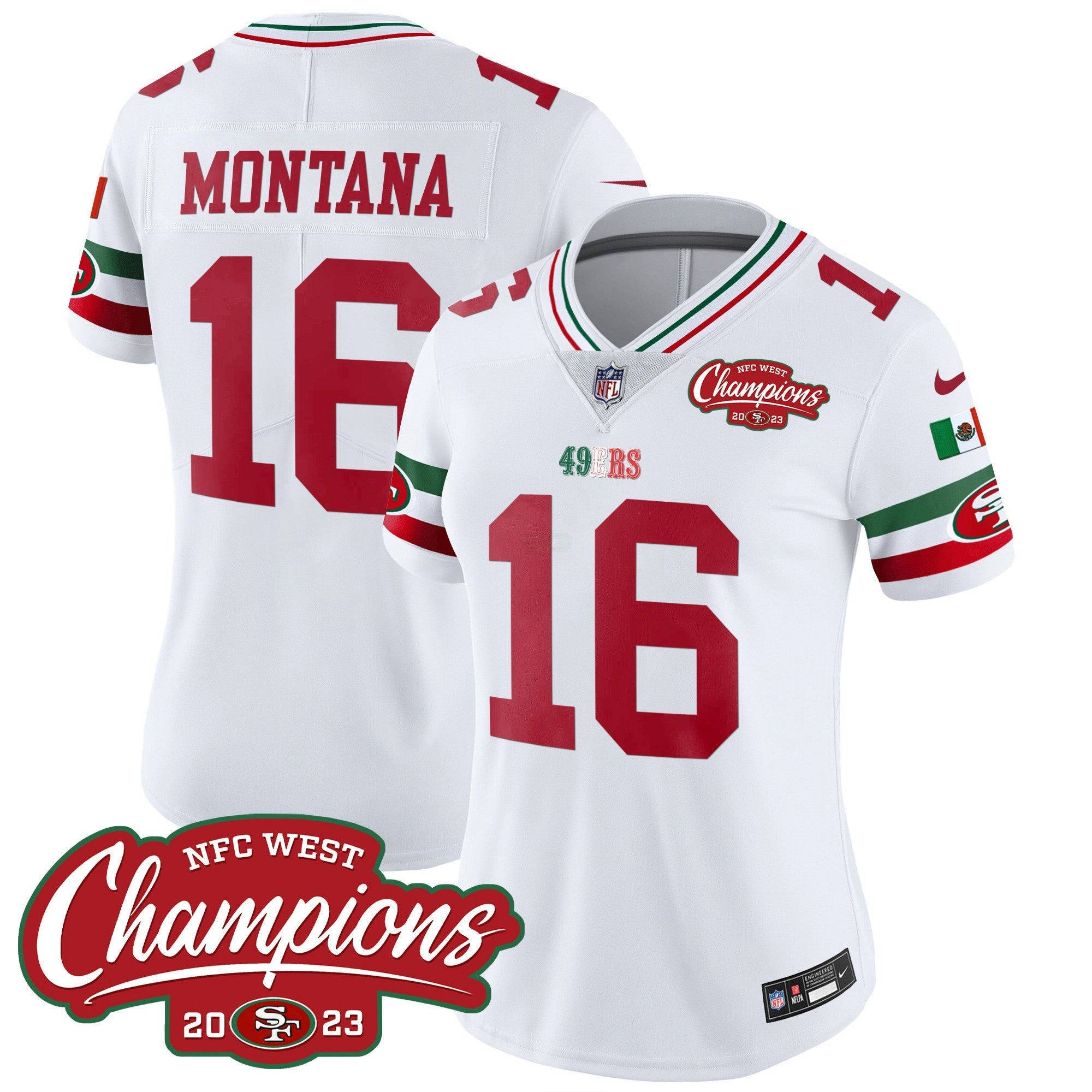 Camisa NFL Women’s Mexico 2023 NFC West Champions Patch Vapor Jersey