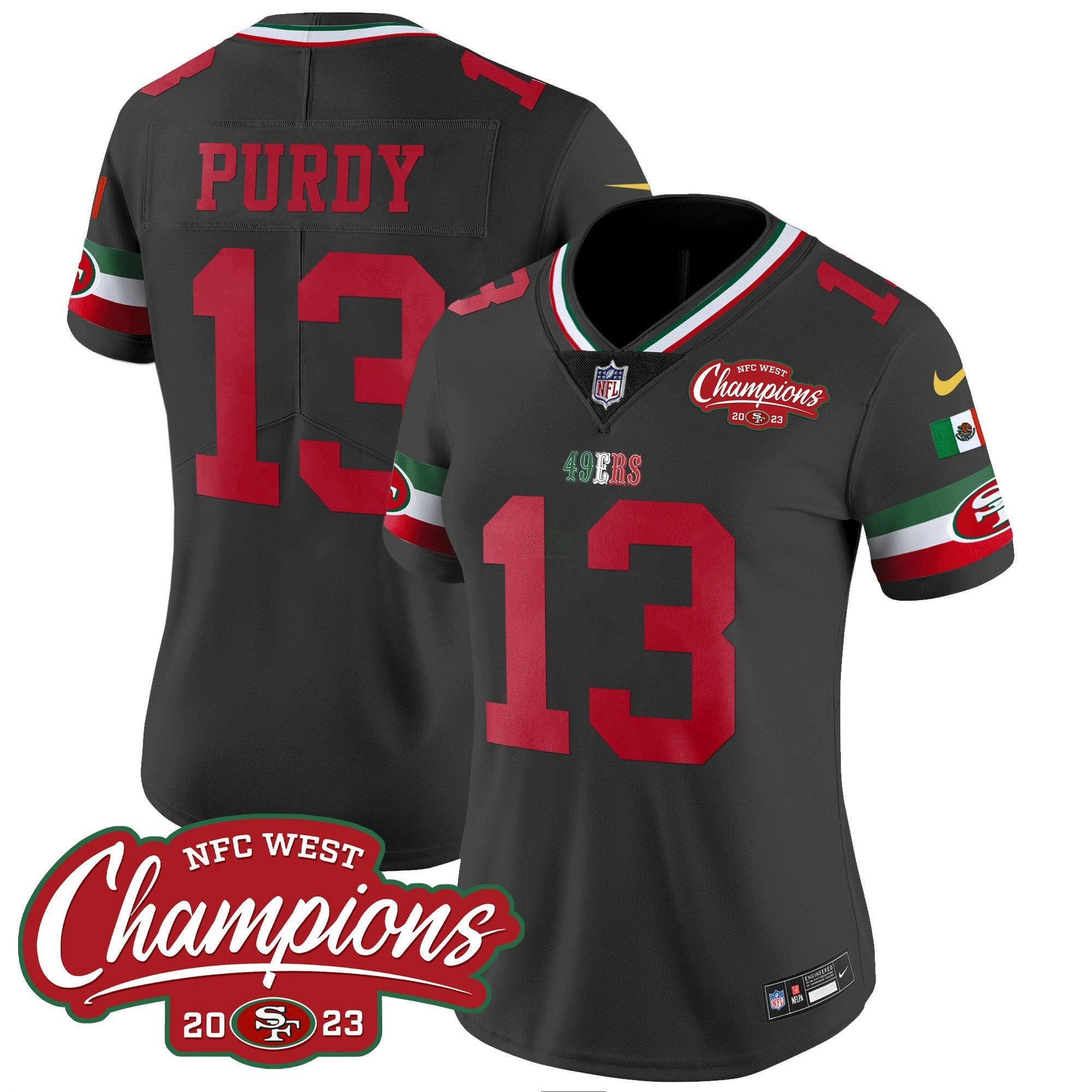 Camisa NFL Women’s Mexico 2023 NFC West Champions Patch Vapor Jersey