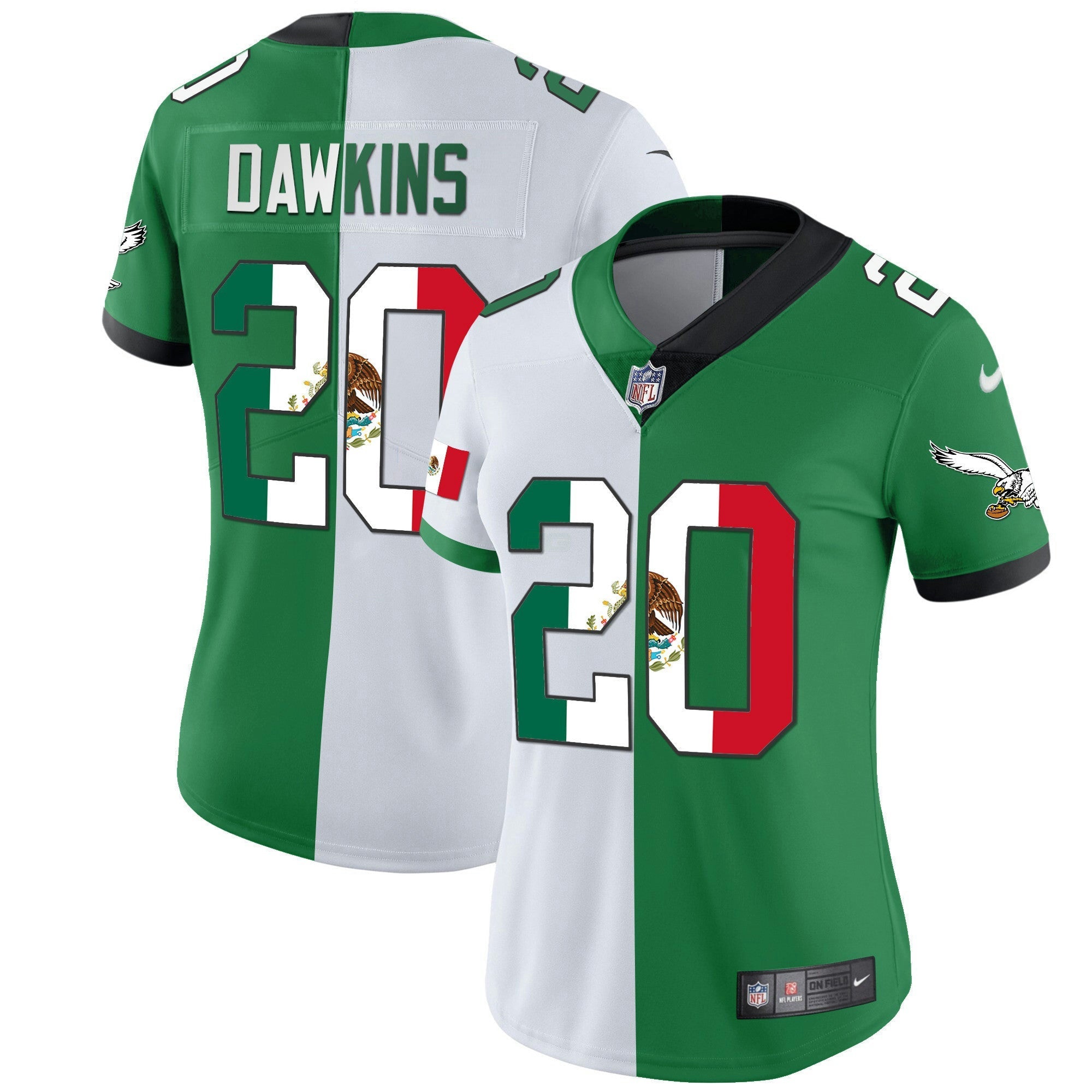 Camisa NFL Women’s Mexico Gold & Kelly Vapor Jersey