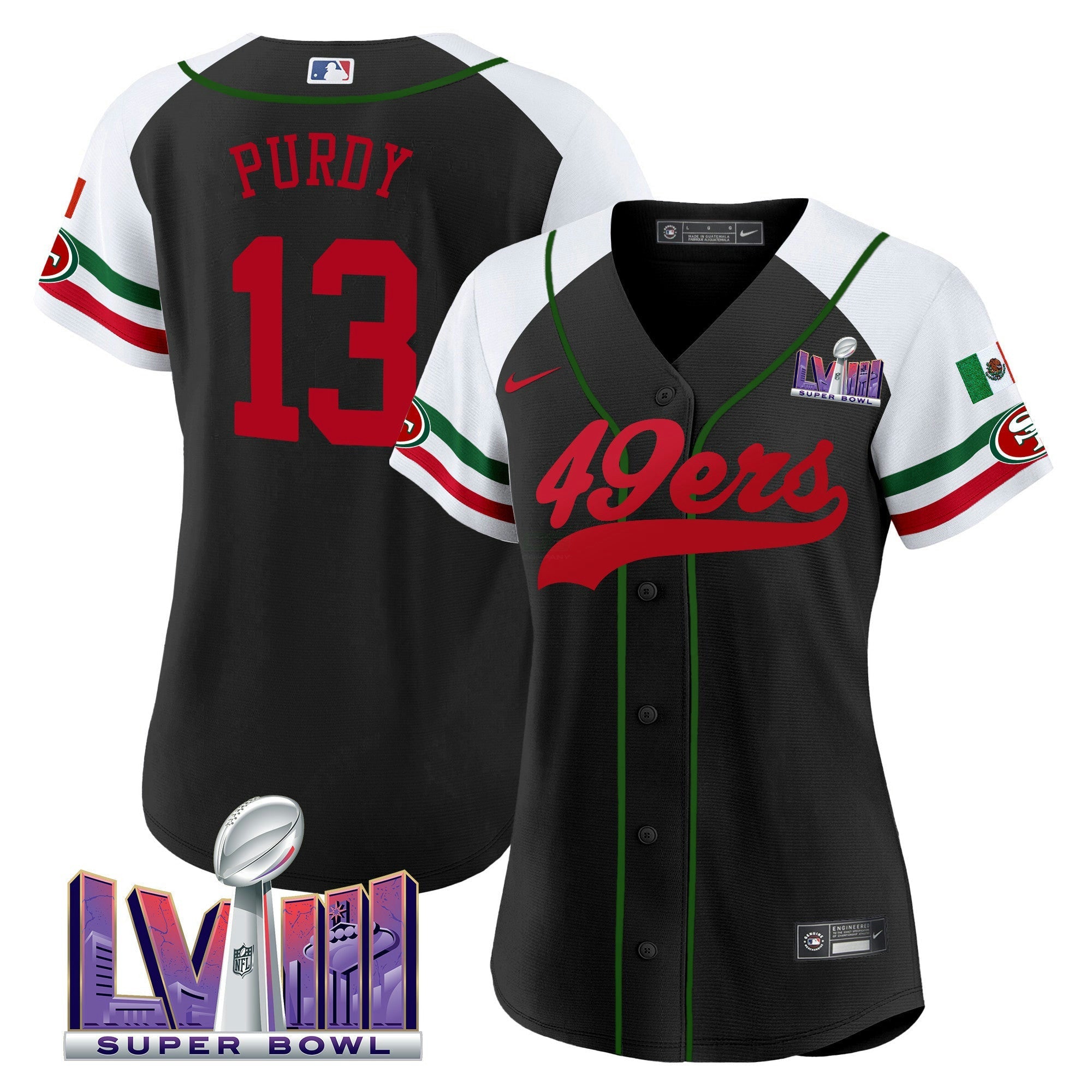 Camisa NFL Women’s Mexico Super Bowl LVIII Patch Jersey