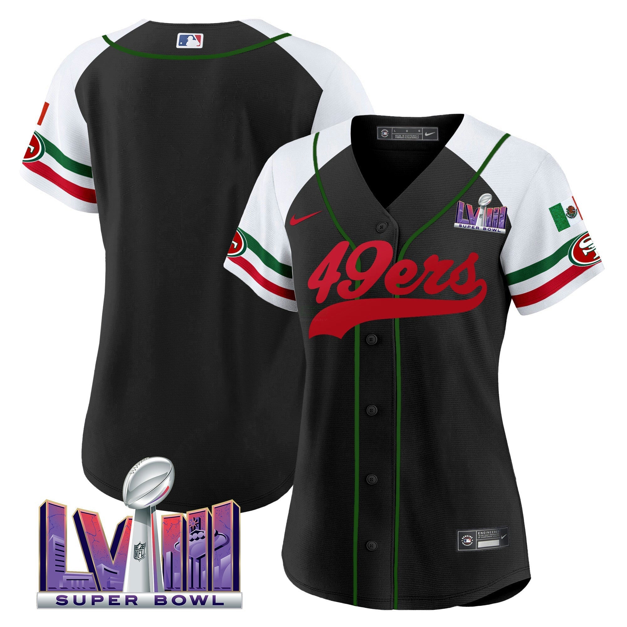 Camisa NFL Women’s Mexico Super Bowl LVIII Patch Jersey