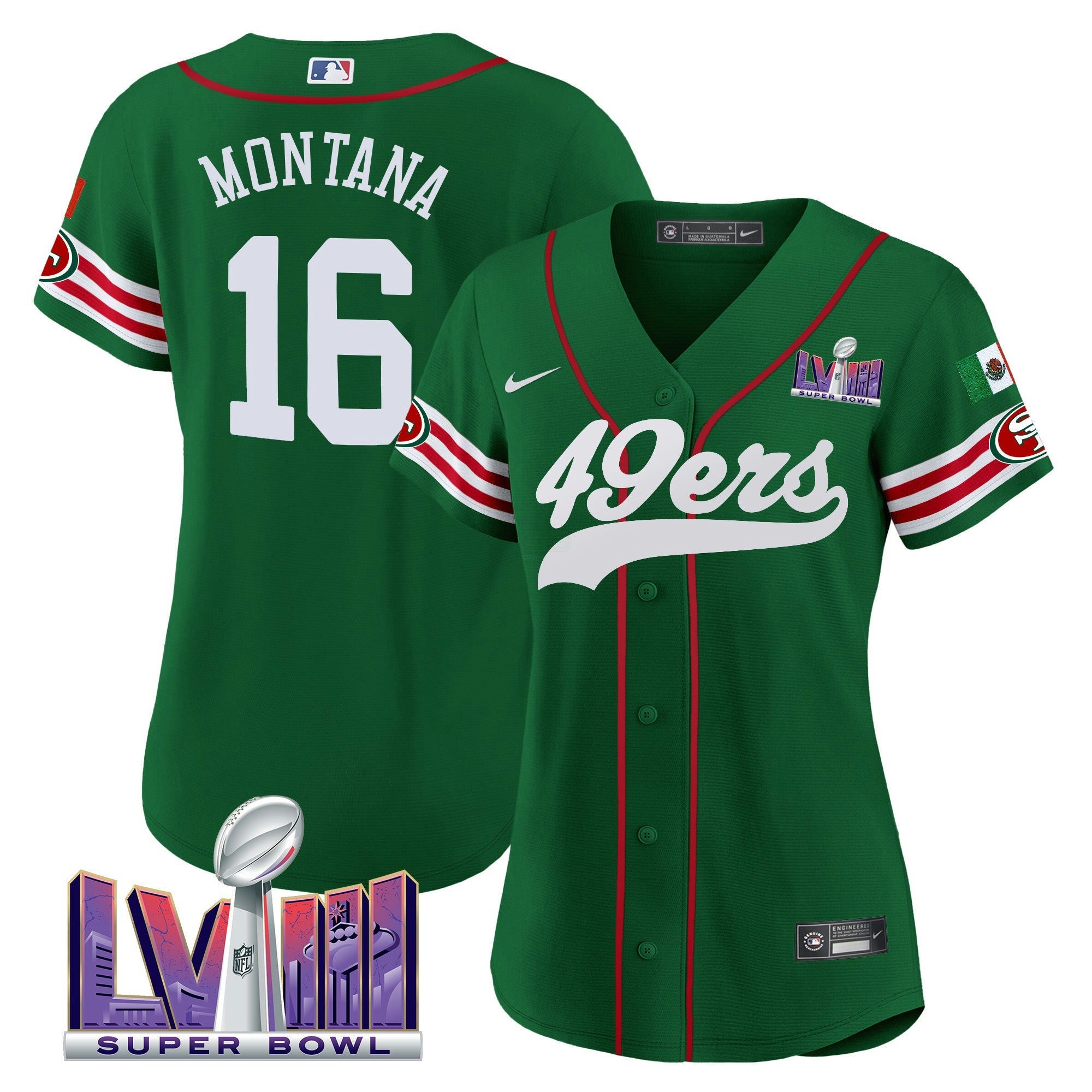 Camisa NFL Women’s Mexico Super Bowl LVIII Patch Jersey
