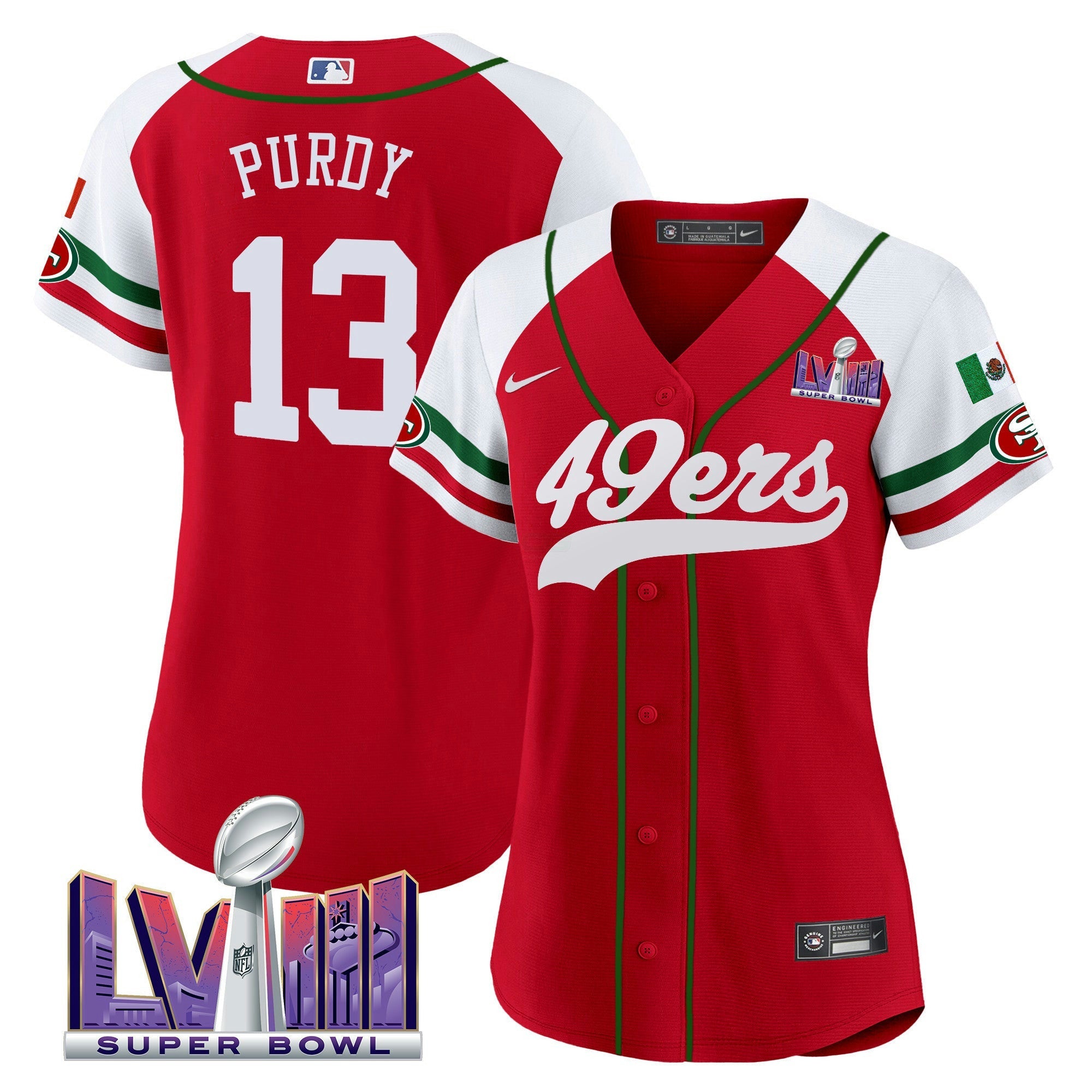 Camisa NFL Women’s Mexico Super Bowl LVIII Patch Jersey