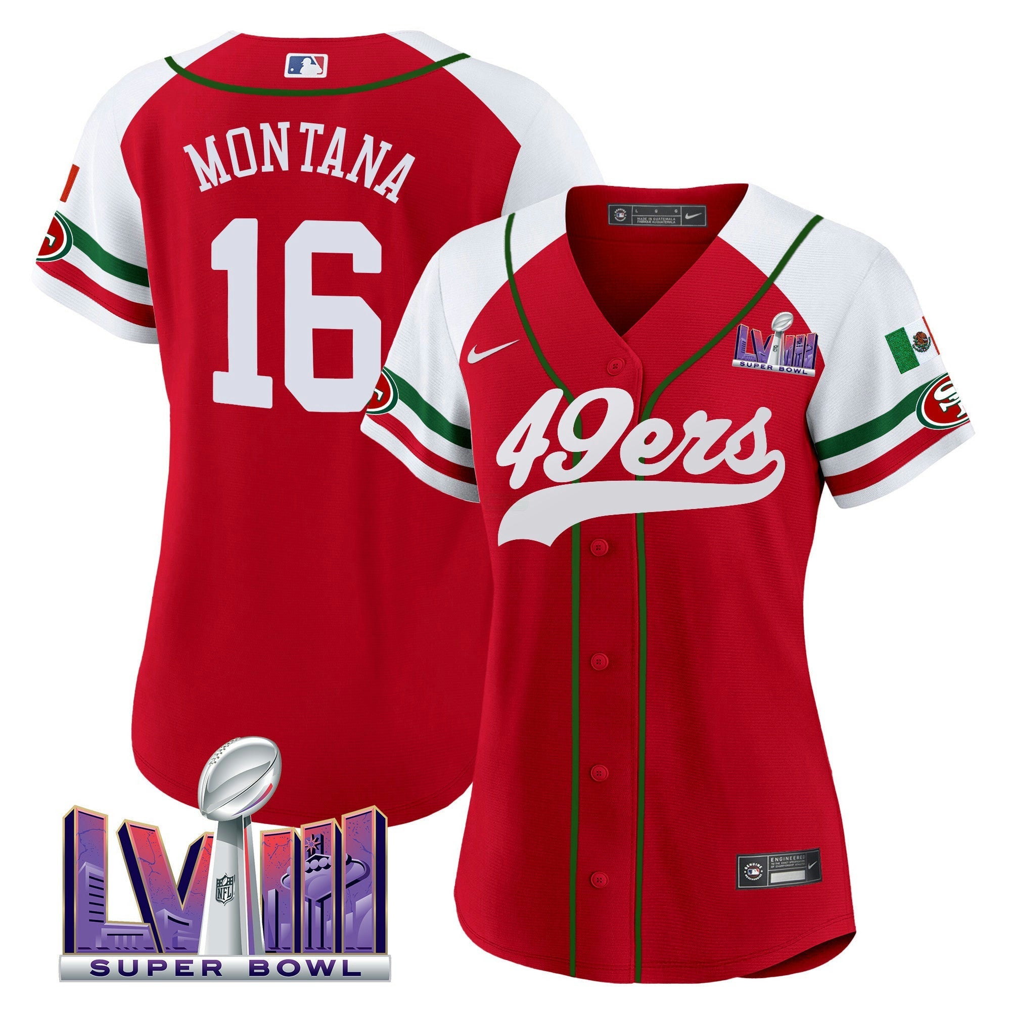 Camisa NFL Women’s Mexico Super Bowl LVIII Patch Jersey