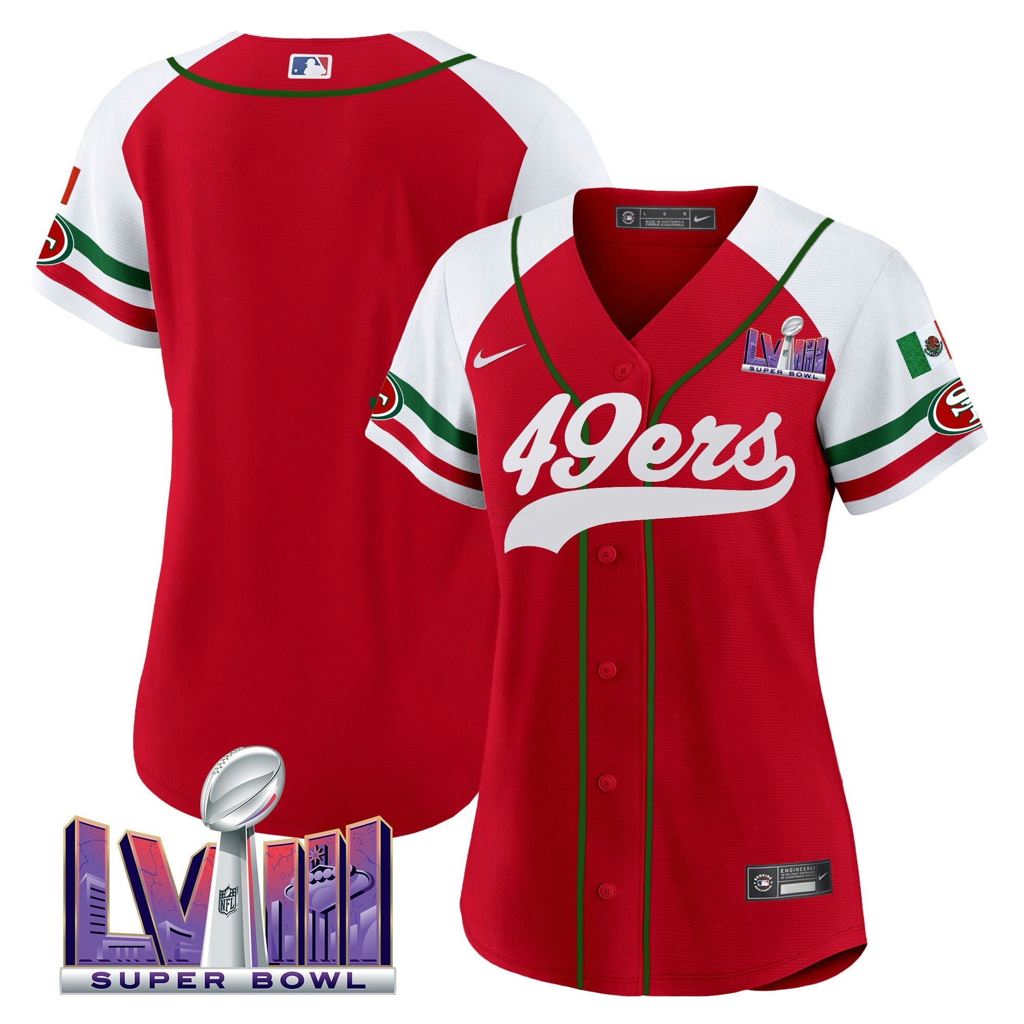 Camisa NFL Women’s Mexico Super Bowl LVIII Patch Jersey