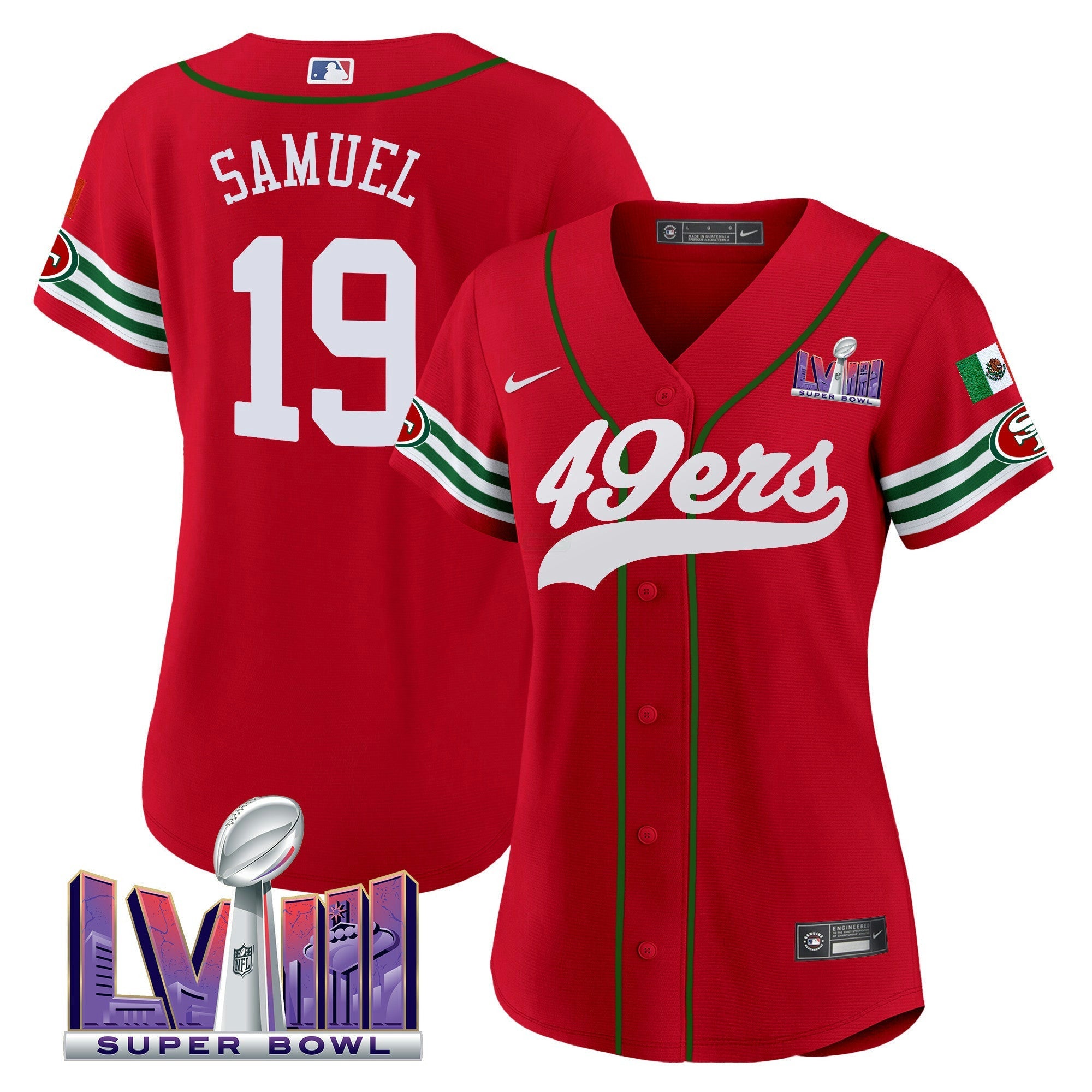 Camisa NFL Women’s Mexico Super Bowl LVIII Patch Jersey