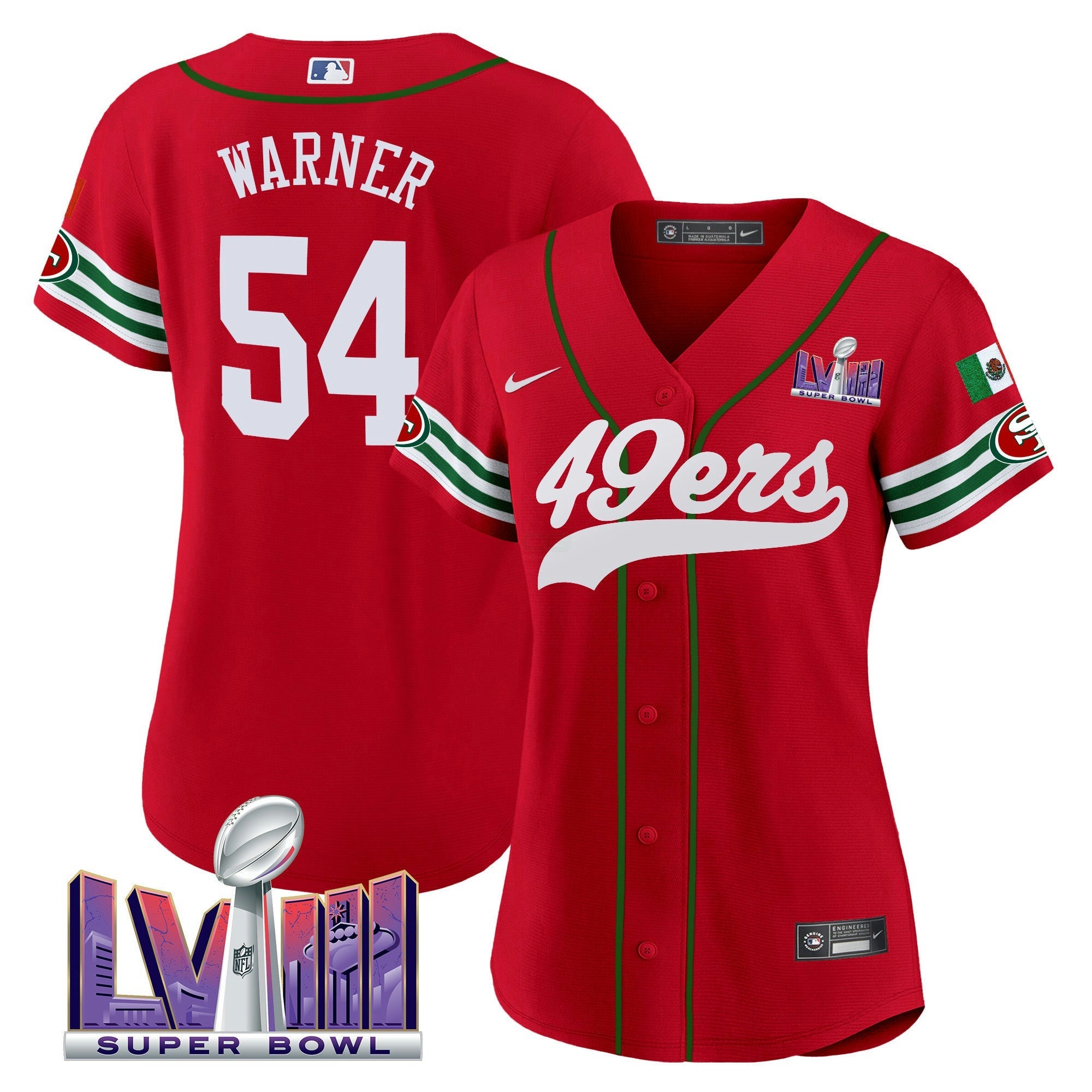 Camisa NFL Women’s Mexico Super Bowl LVIII Patch Jersey