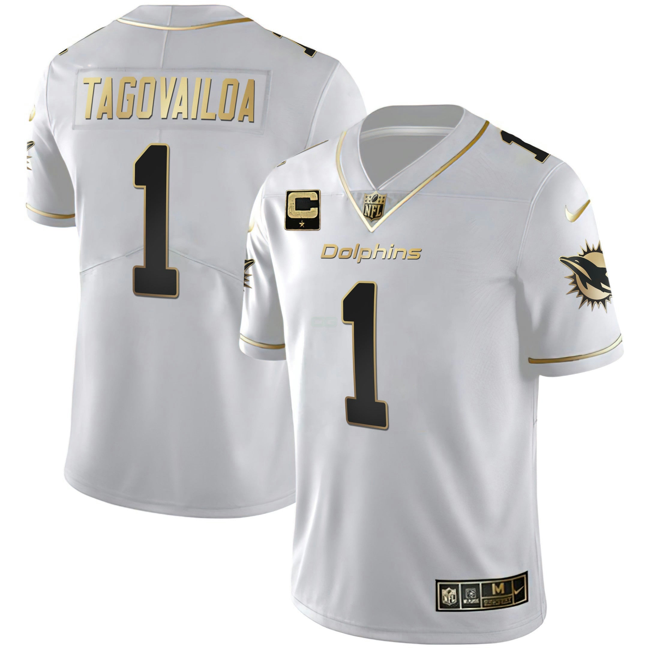 Camisa NFL Women’s Miami Branca Dourada & Preta Dourada Jersey