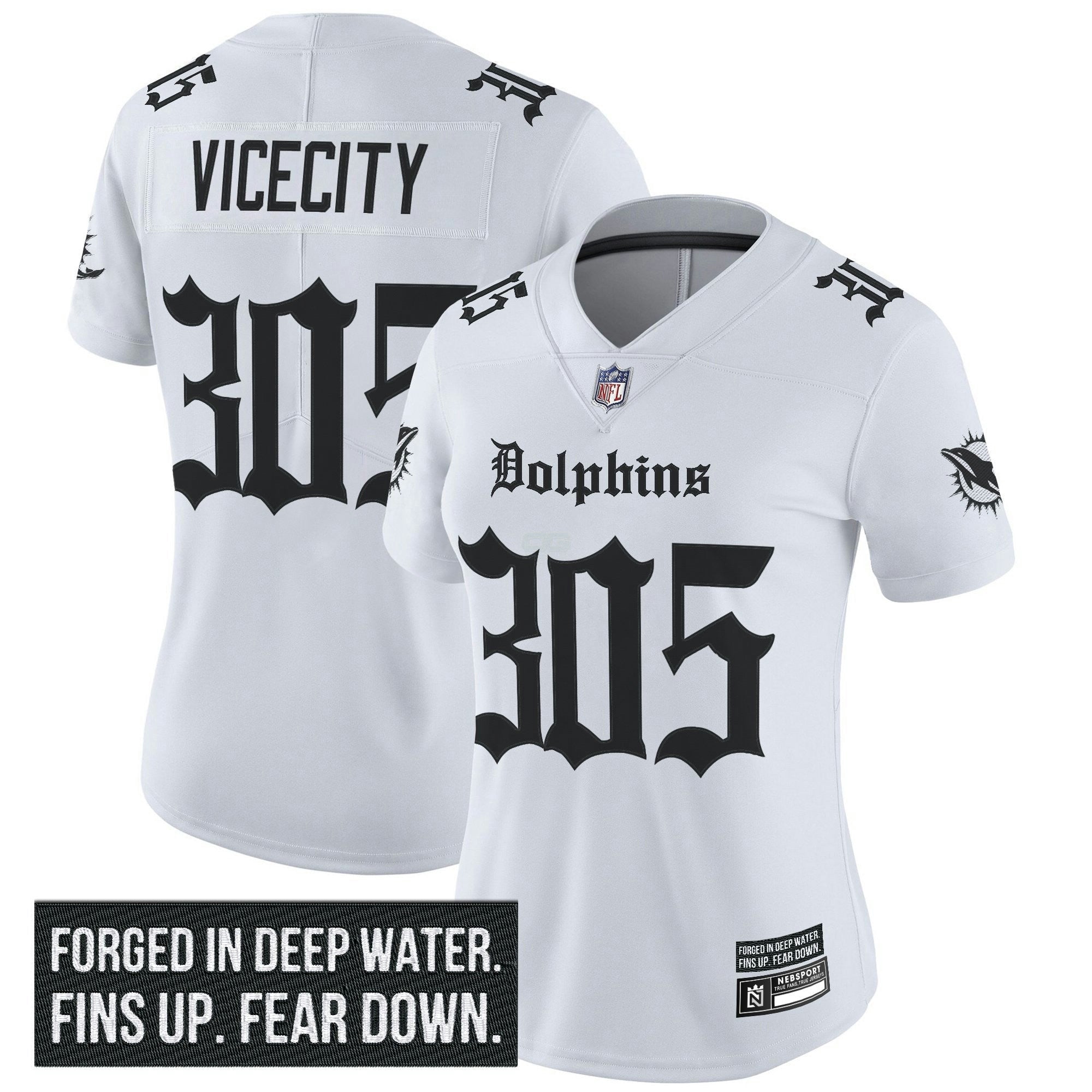 Camisa NFL Women’s Miami ‘Gothic Deep Water Edition’ Vapor Limited Jersey