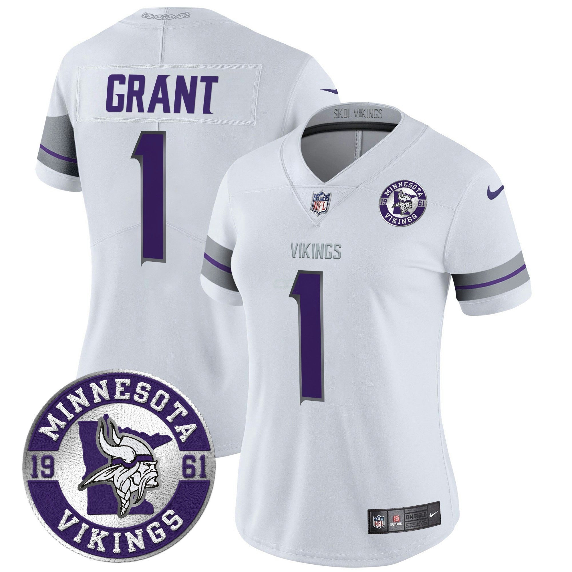 Camisa NFL Women’s Minnesota 2024 Vapor Limited Jersey – Est. 1961 Patch
