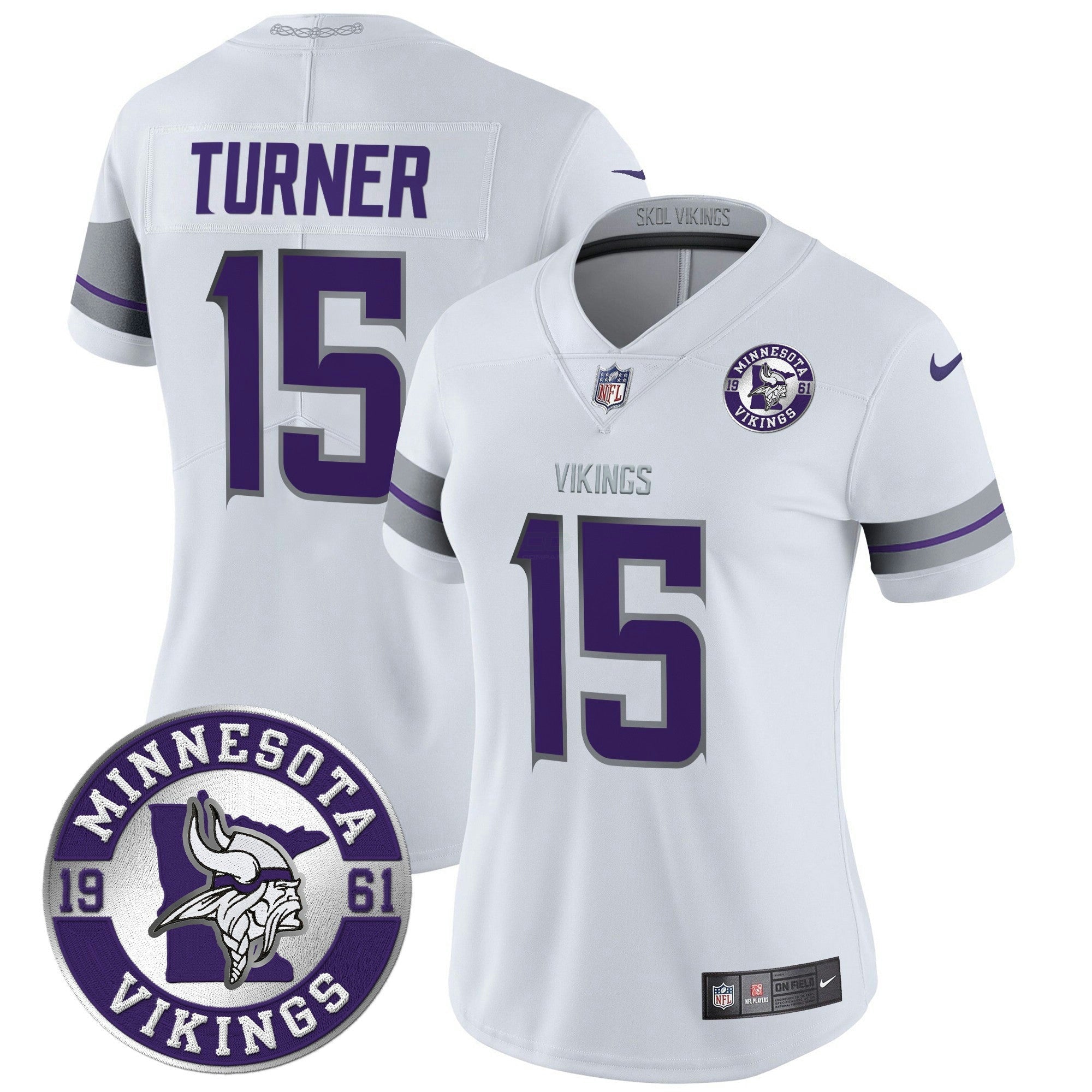 Camisa NFL Women’s Minnesota 2024 Vapor Limited Jersey – Est. 1961 Patch