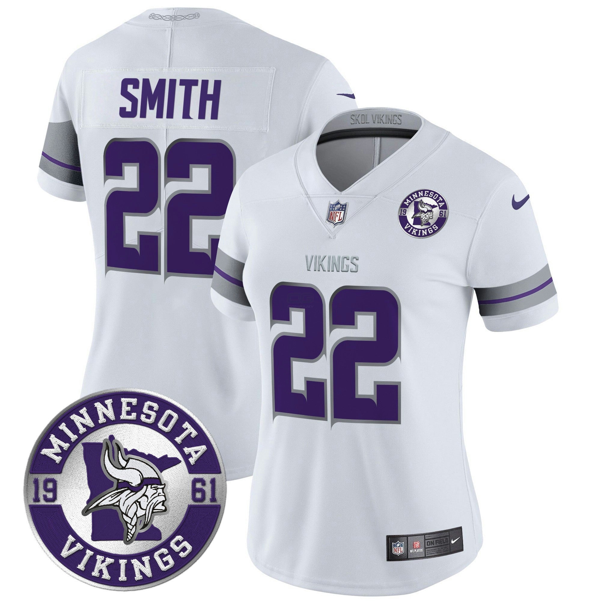 Camisa NFL Women’s Minnesota 2024 Vapor Limited Jersey – Est. 1961 Patch