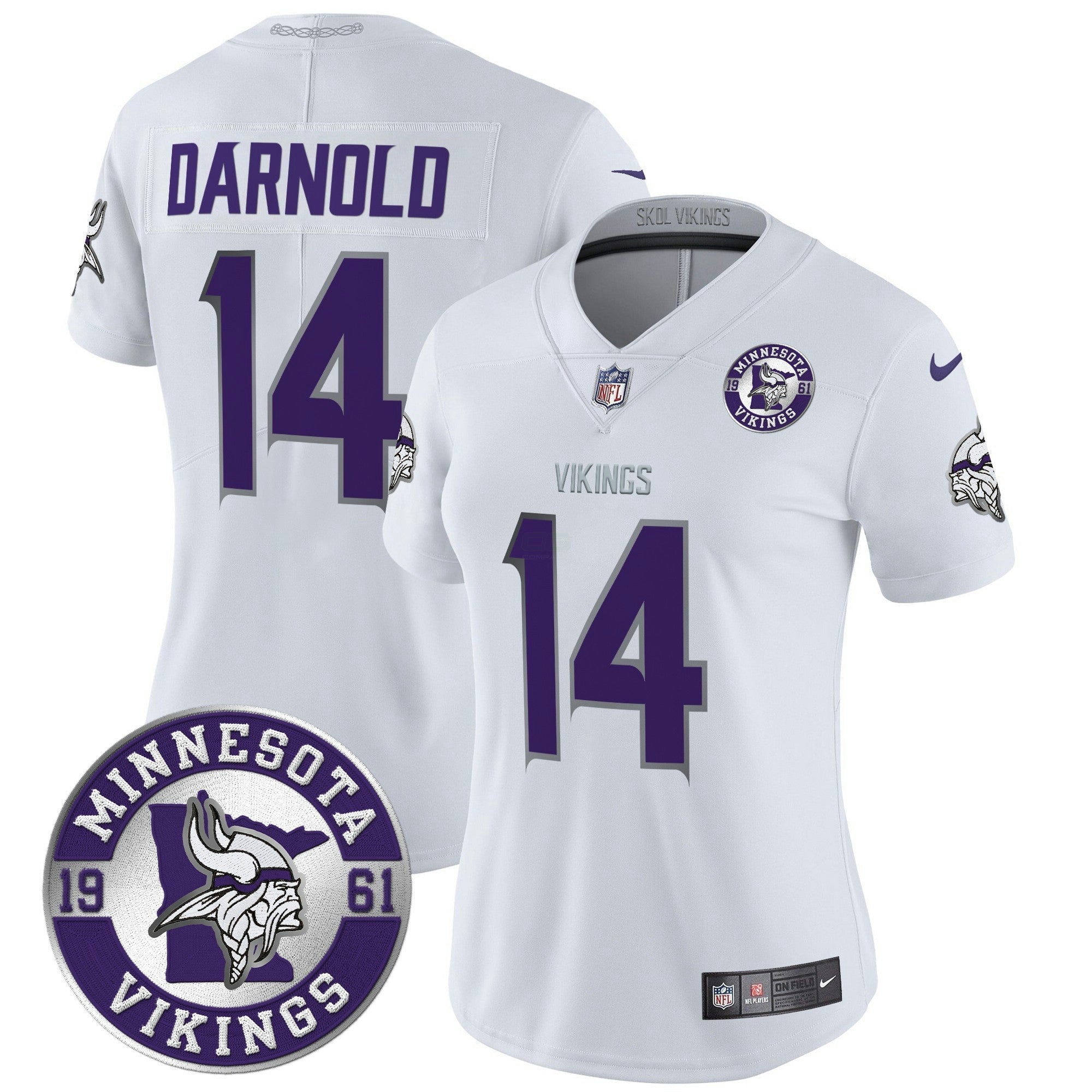 Camisa NFL Women’s Minnesota 2024 Vapor Limited Jersey – Est. 1961 Patch