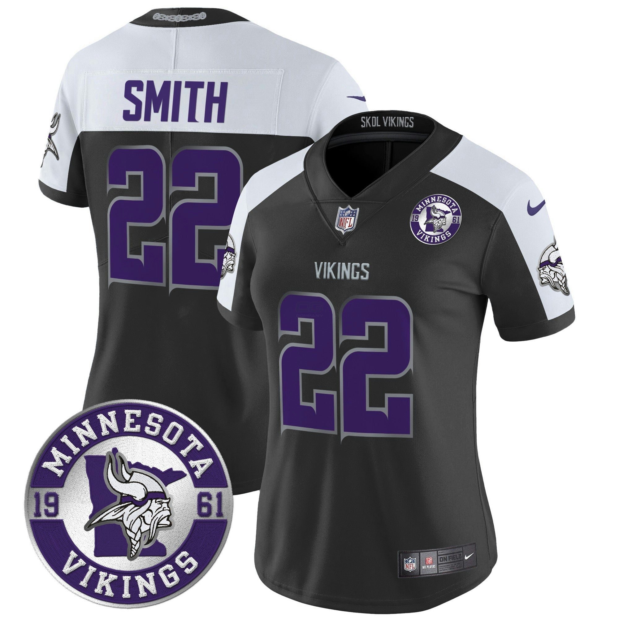 Camisa NFL Women’s Minnesota 2024 Vapor Limited Jersey – Est. 1961 Patch