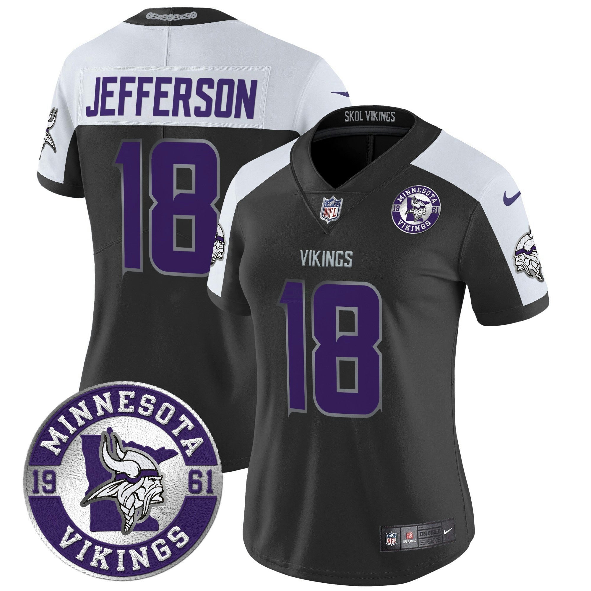 Camisa NFL Women’s Minnesota 2024 Vapor Limited Jersey – Est. 1961 Patch