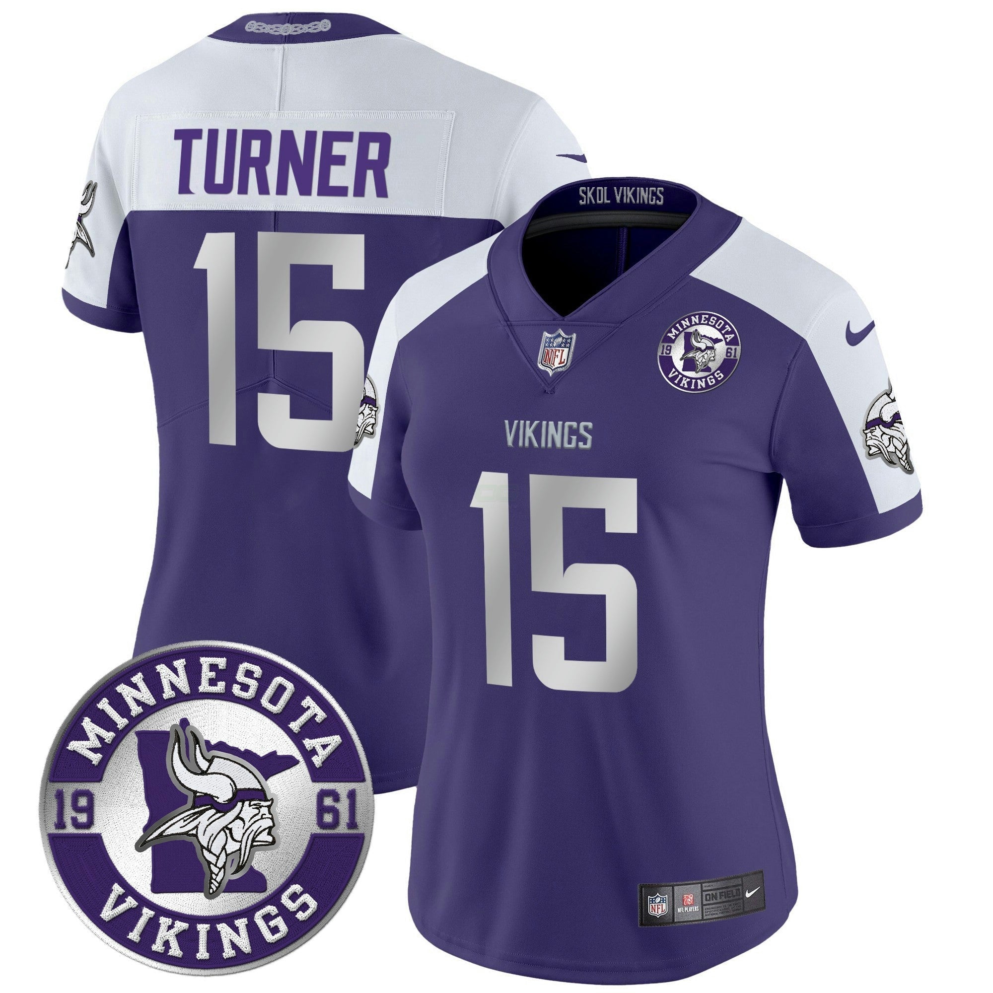 Camisa NFL Women’s Minnesota 2024 Vapor Limited Jersey – Est. 1961 Patch