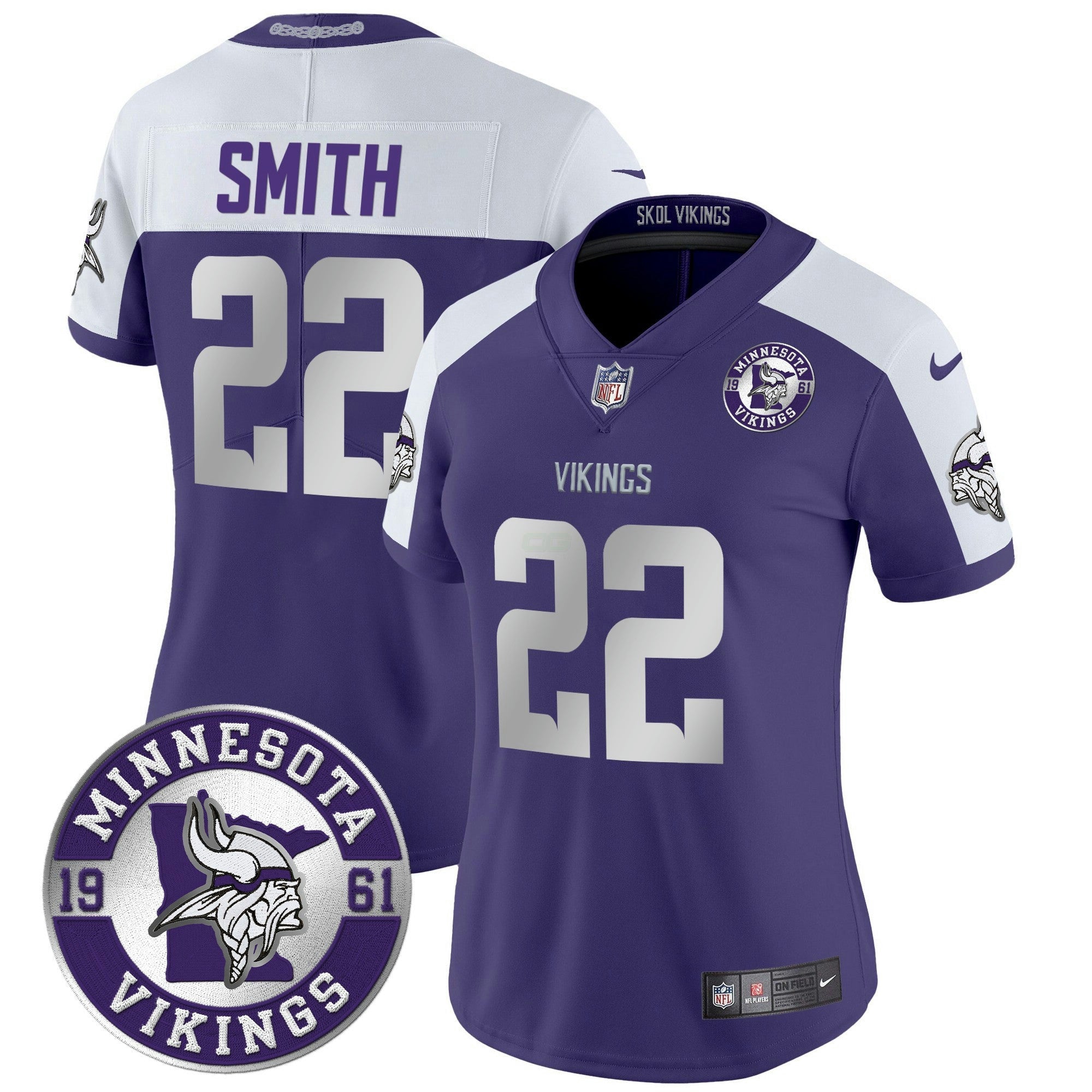 Camisa NFL Women’s Minnesota 2024 Vapor Limited Jersey – Est. 1961 Patch