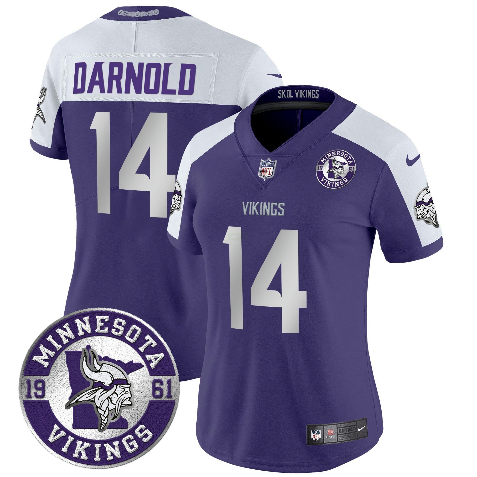 Camisa NFL Women’s Minnesota 2024 Vapor Limited Jersey – Est. 1961 Patch