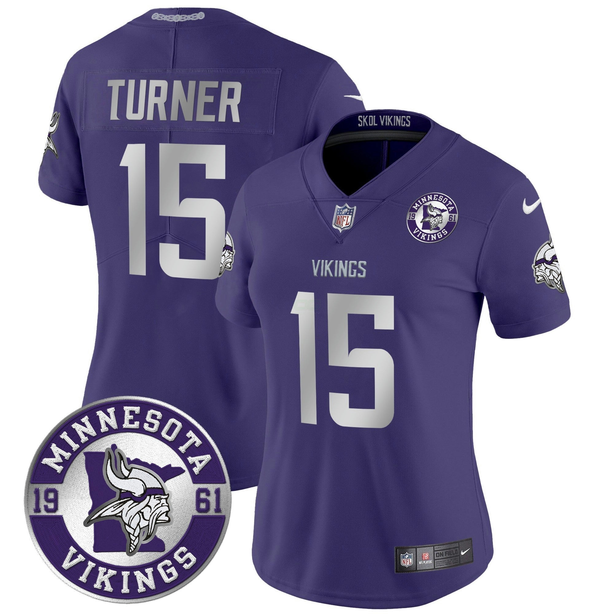 Camisa NFL Women’s Minnesota 2024 Vapor Limited Jersey – Est. 1961 Patch