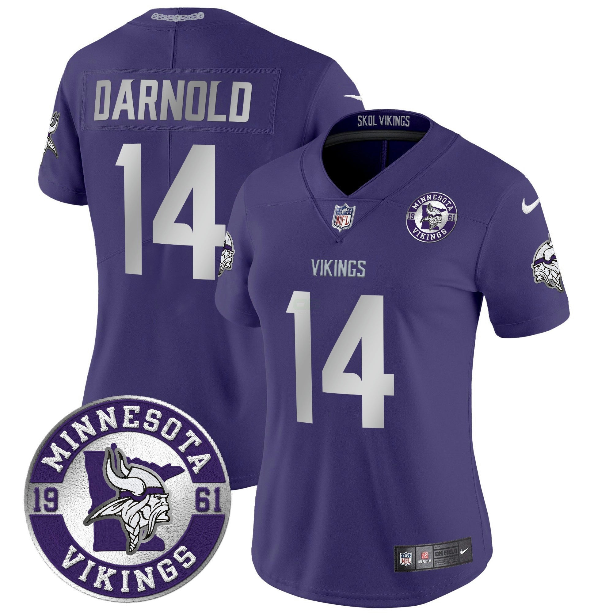 Camisa NFL Women’s Minnesota 2024 Vapor Limited Jersey – Est. 1961 Patch