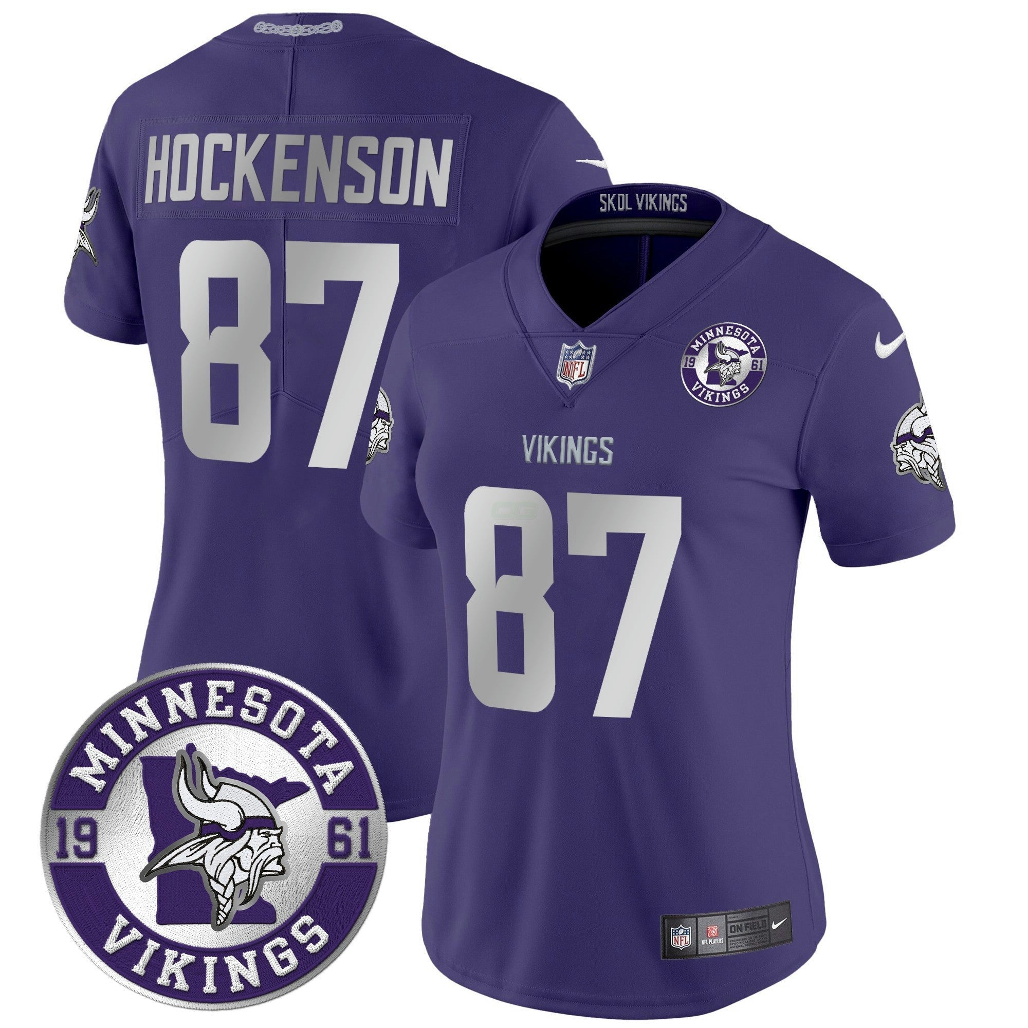 Camisa NFL Women’s Minnesota 2024 Vapor Limited Jersey – Est. 1961 Patch