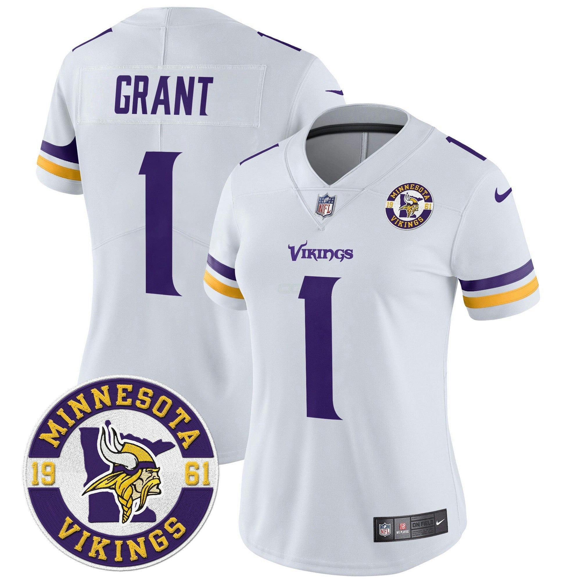 Camisa NFL Women’s Minnesota 2024 Vapor Limited Jersey V2 – Est. 1961 Patch