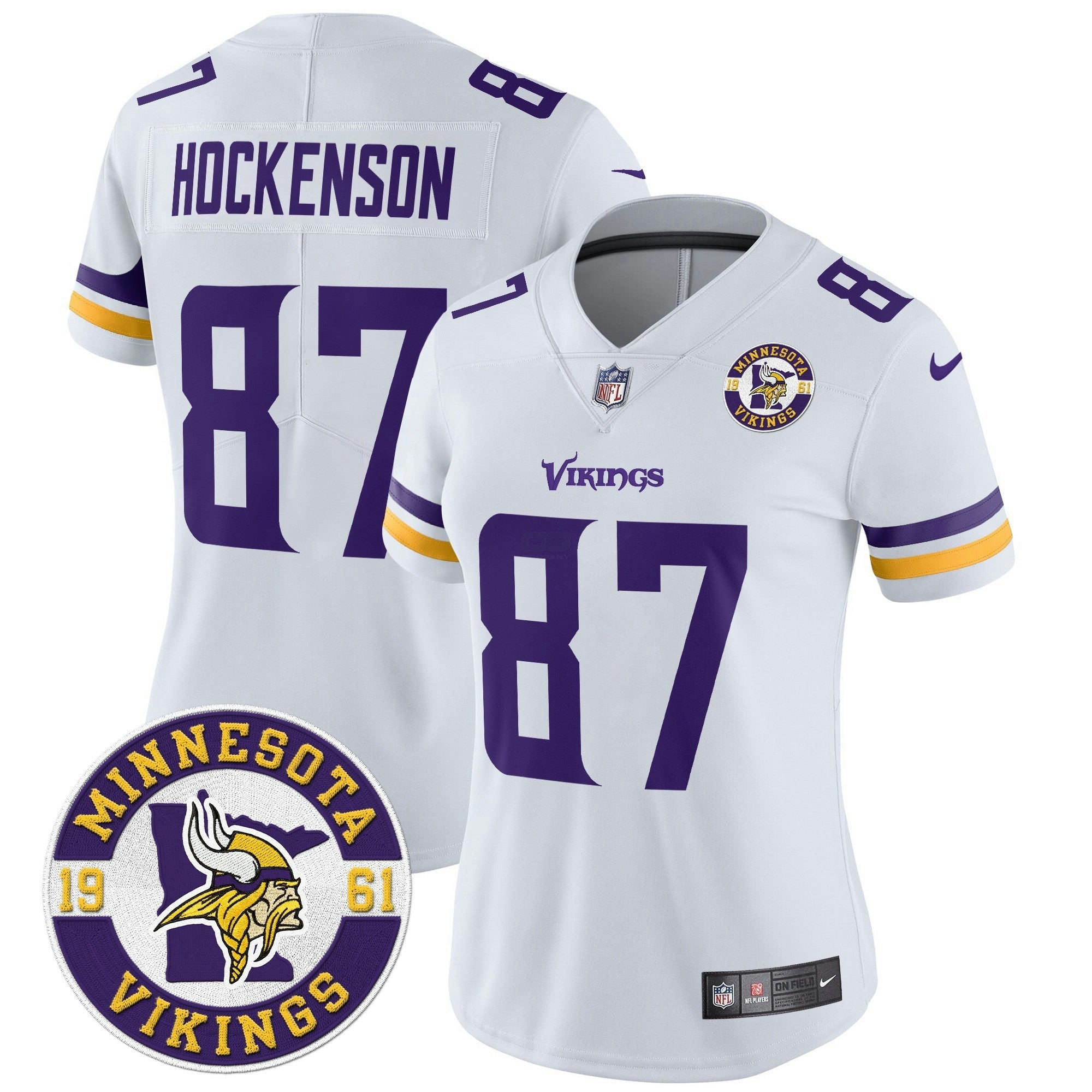 Camisa NFL Women’s Minnesota 2024 Vapor Limited Jersey V2 – Est. 1961 Patch