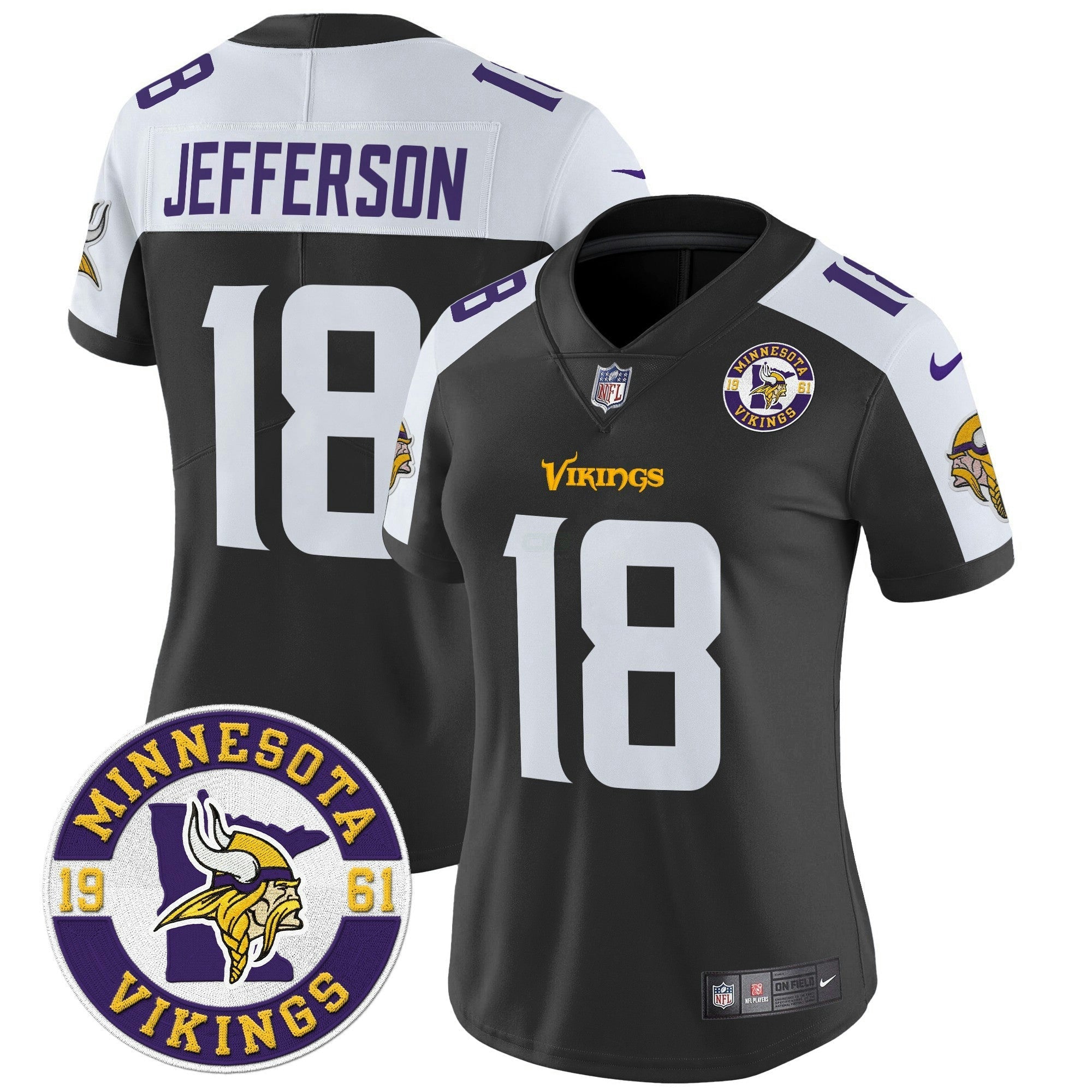 Camisa NFL Women’s Minnesota 2024 Vapor Limited Jersey V2 – Est. 1961 Patch