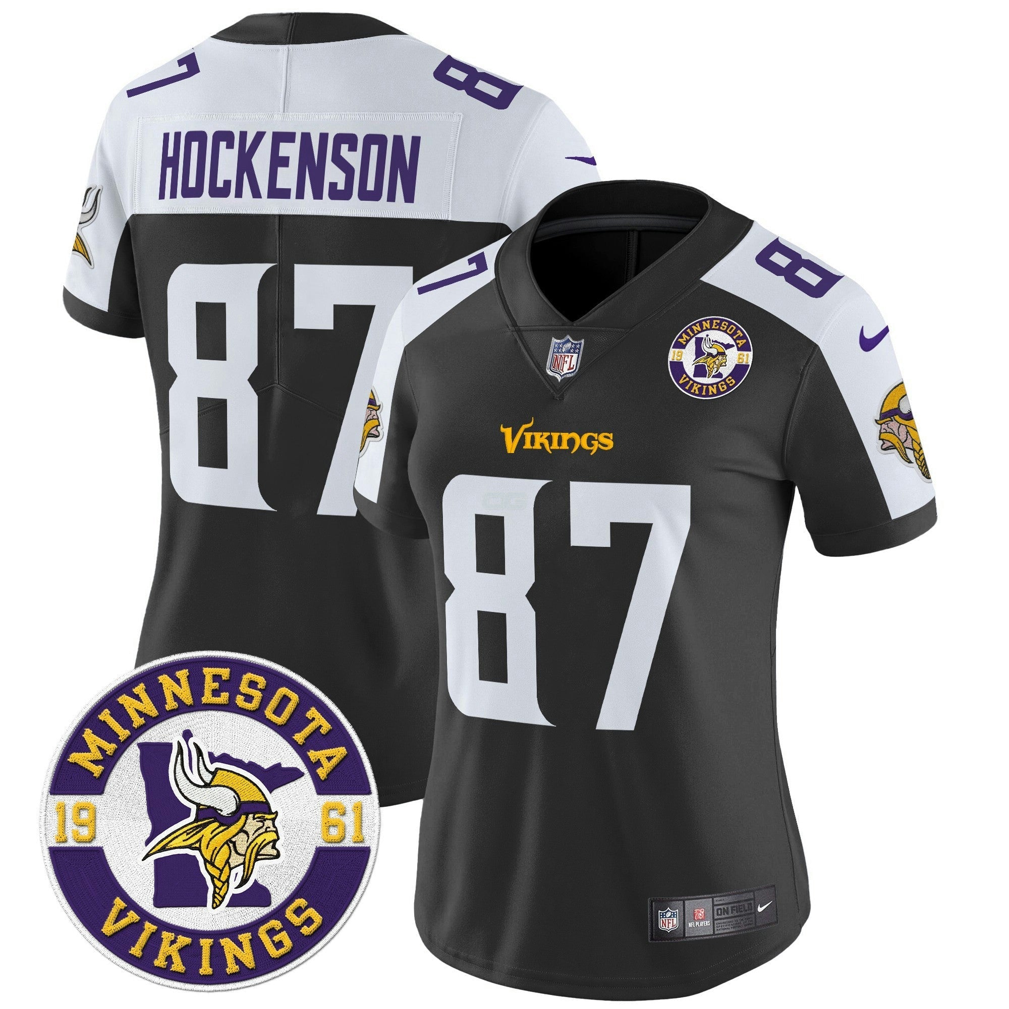 Camisa NFL Women’s Minnesota 2024 Vapor Limited Jersey V2 – Est. 1961 Patch