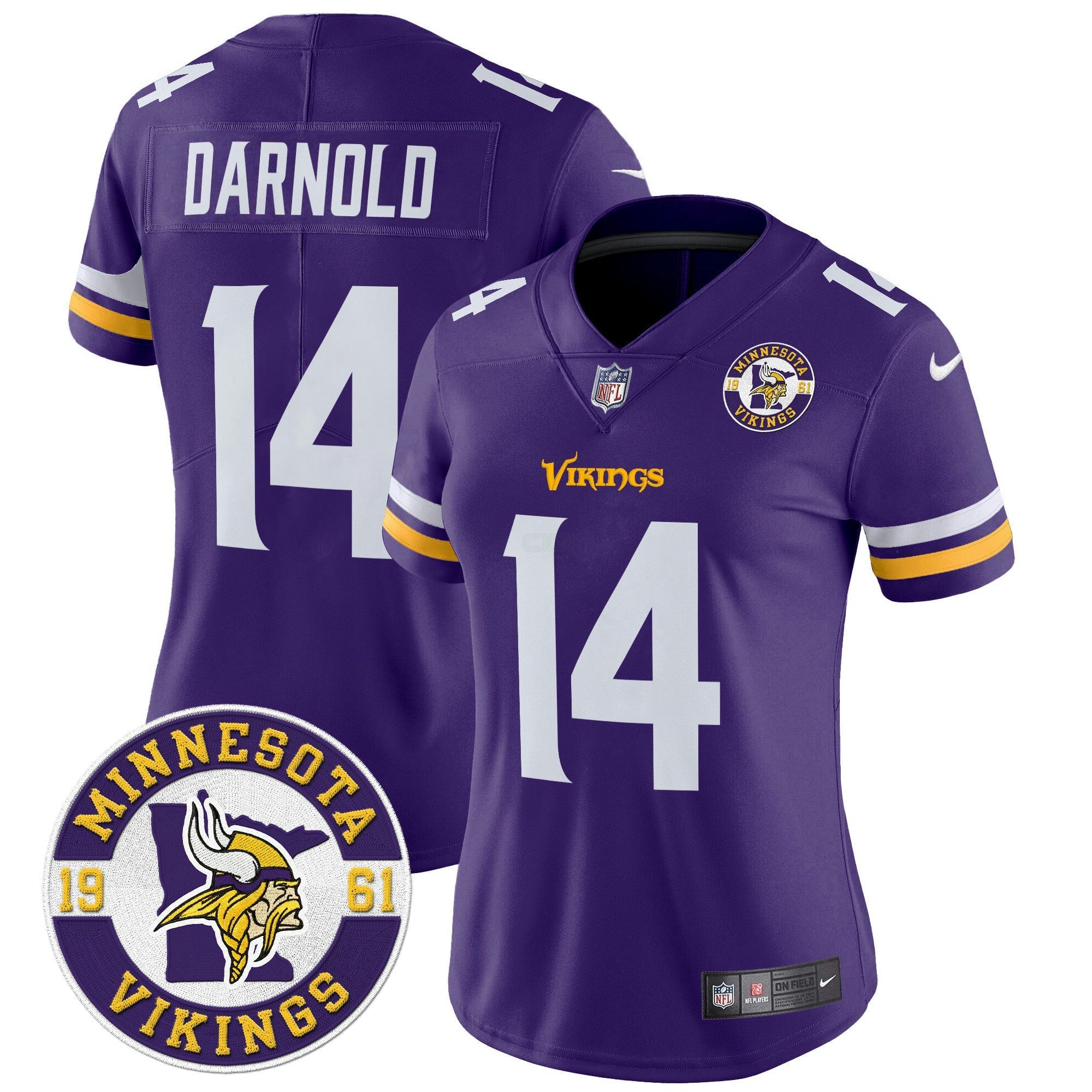 Camisa NFL Women’s Minnesota 2024 Vapor Limited Jersey V2 – Est. 1961 Patch