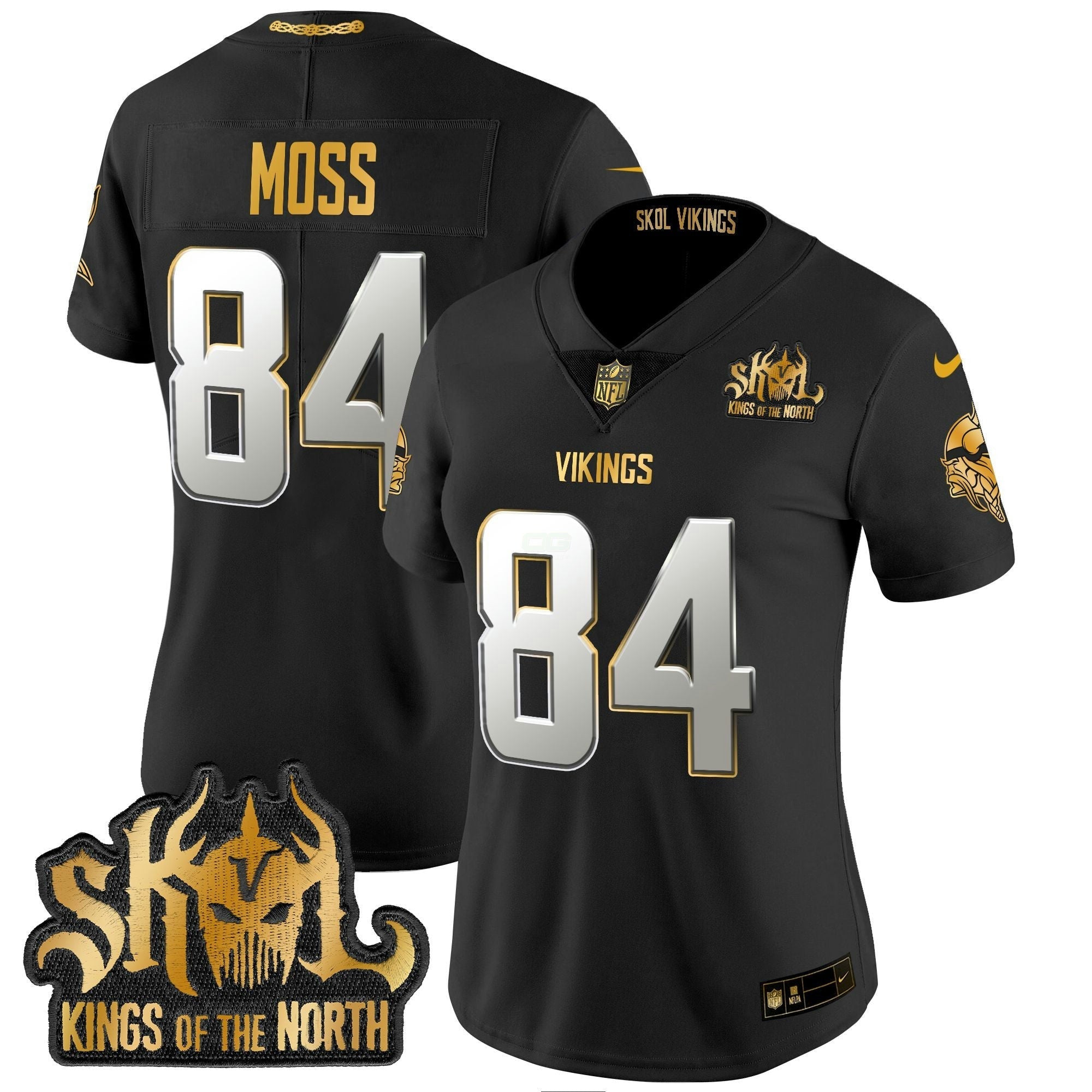 Camisa NFL Women’s Minnesota 2024 Winter Warrior Skol Patch Dourada Vapor Limited Jersey