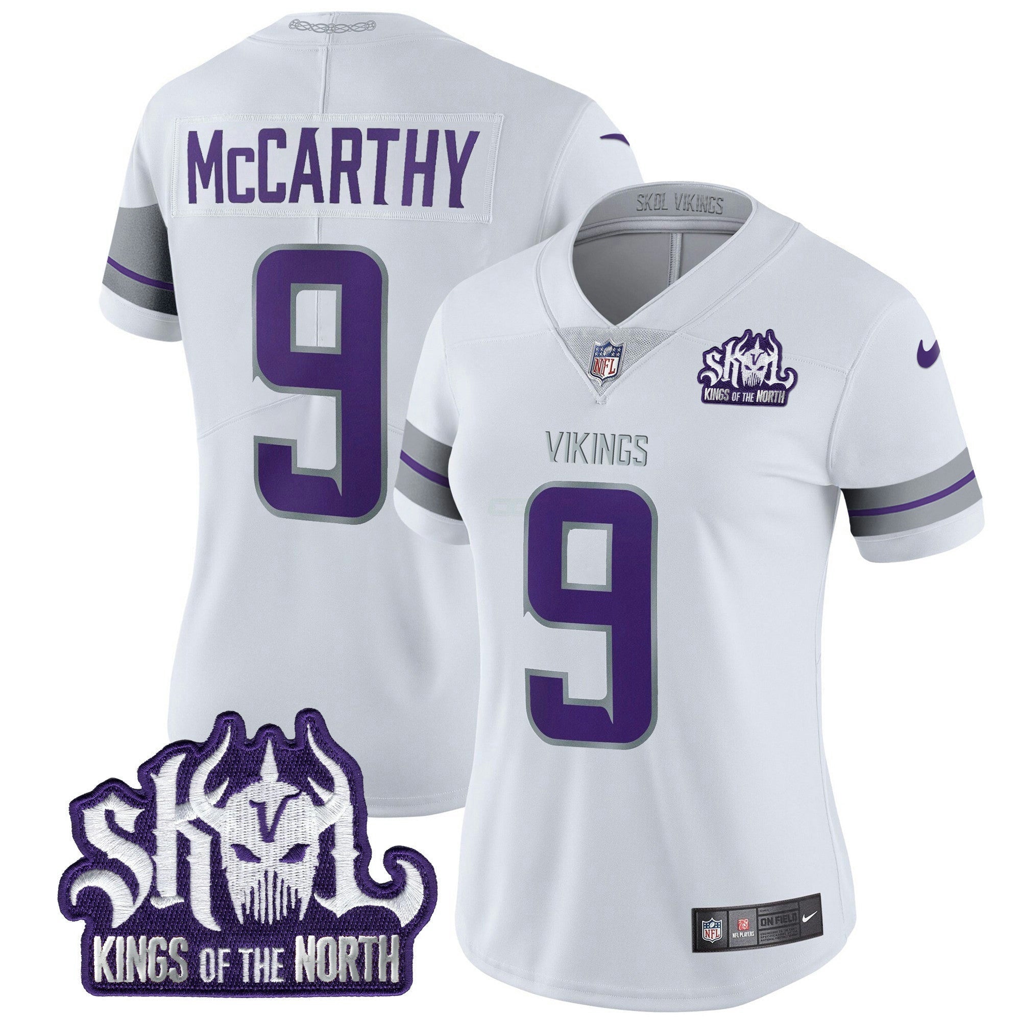 Camisa NFL Women’s Minnesota 2024 Winter Warrior Skol Patch Vapor Limited Jersey
