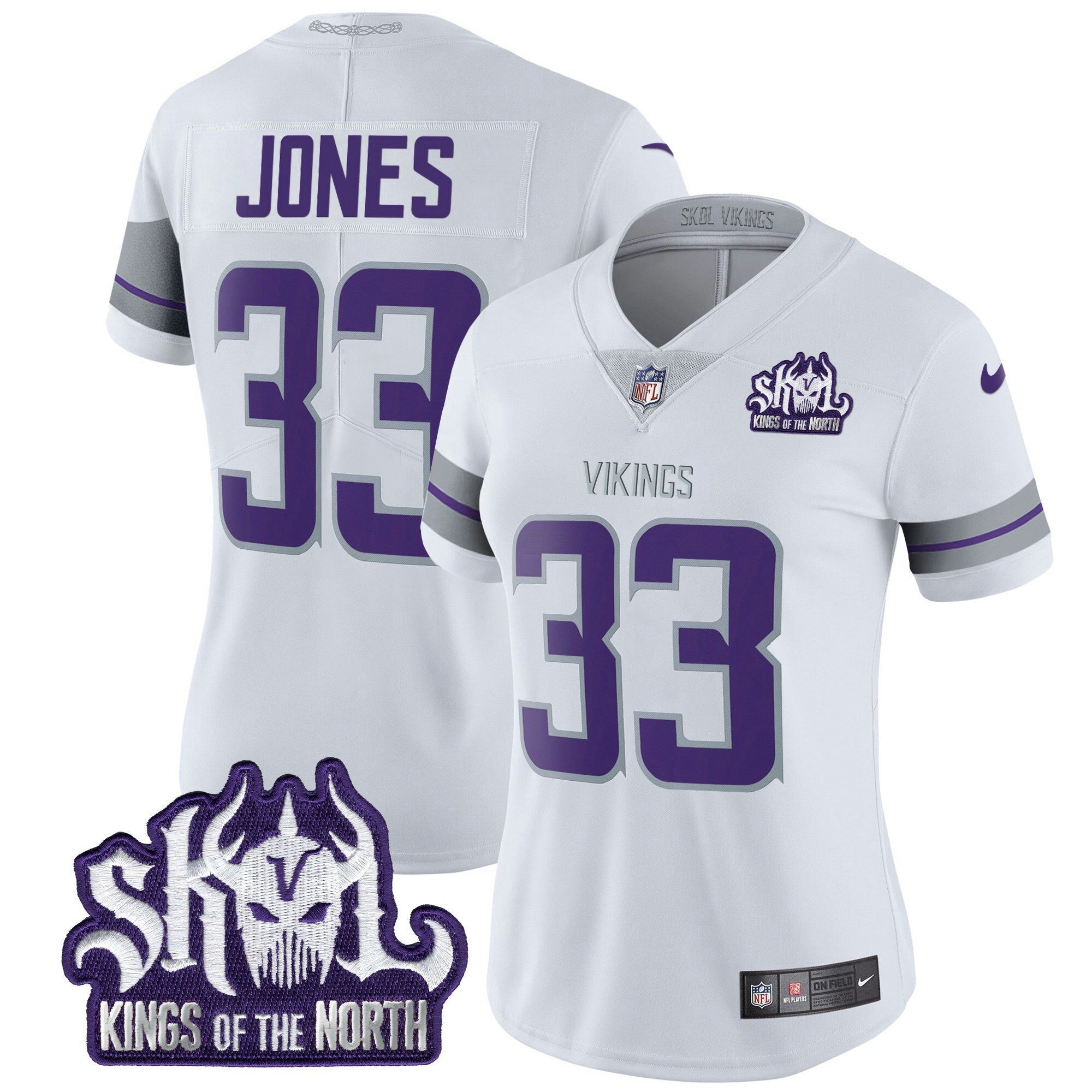Camisa NFL Women’s Minnesota 2024 Winter Warrior Skol Patch Vapor Limited Jersey