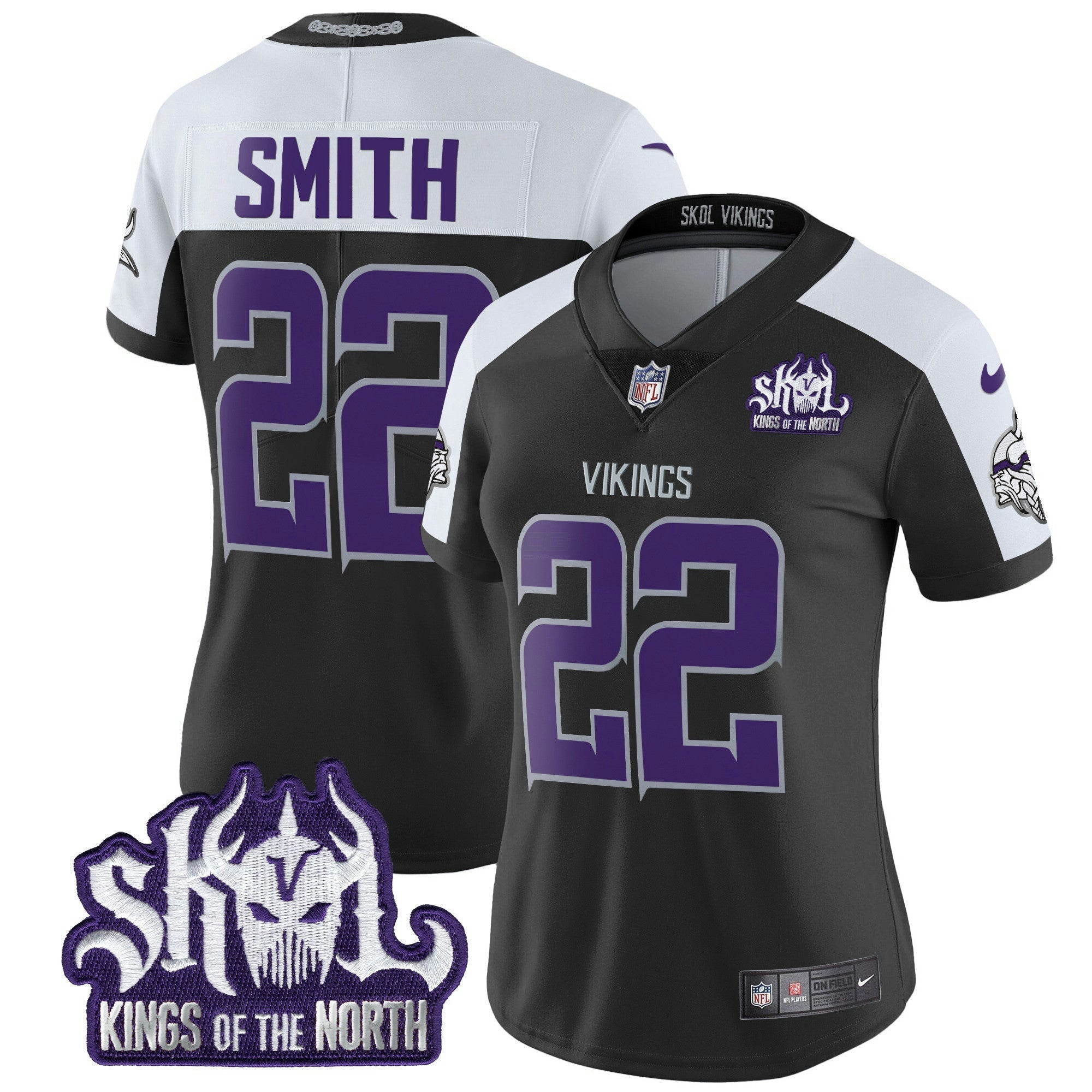 Camisa NFL Women’s Minnesota 2024 Winter Warrior Skol Patch Vapor Limited Jersey
