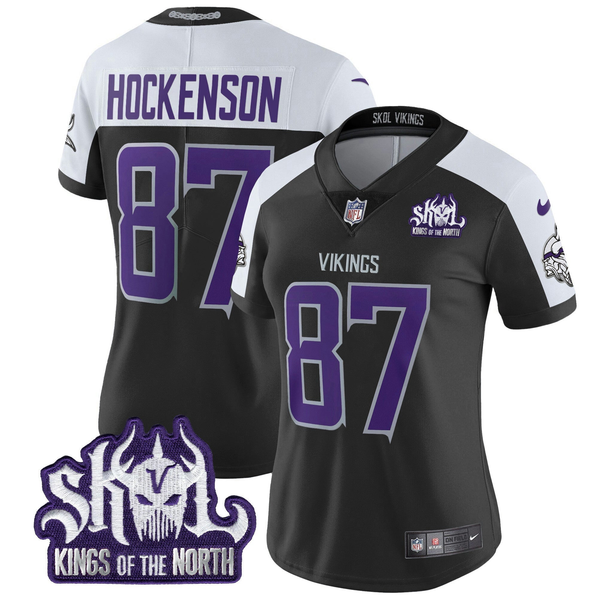 Camisa NFL Women’s Minnesota 2024 Winter Warrior Skol Patch Vapor Limited Jersey