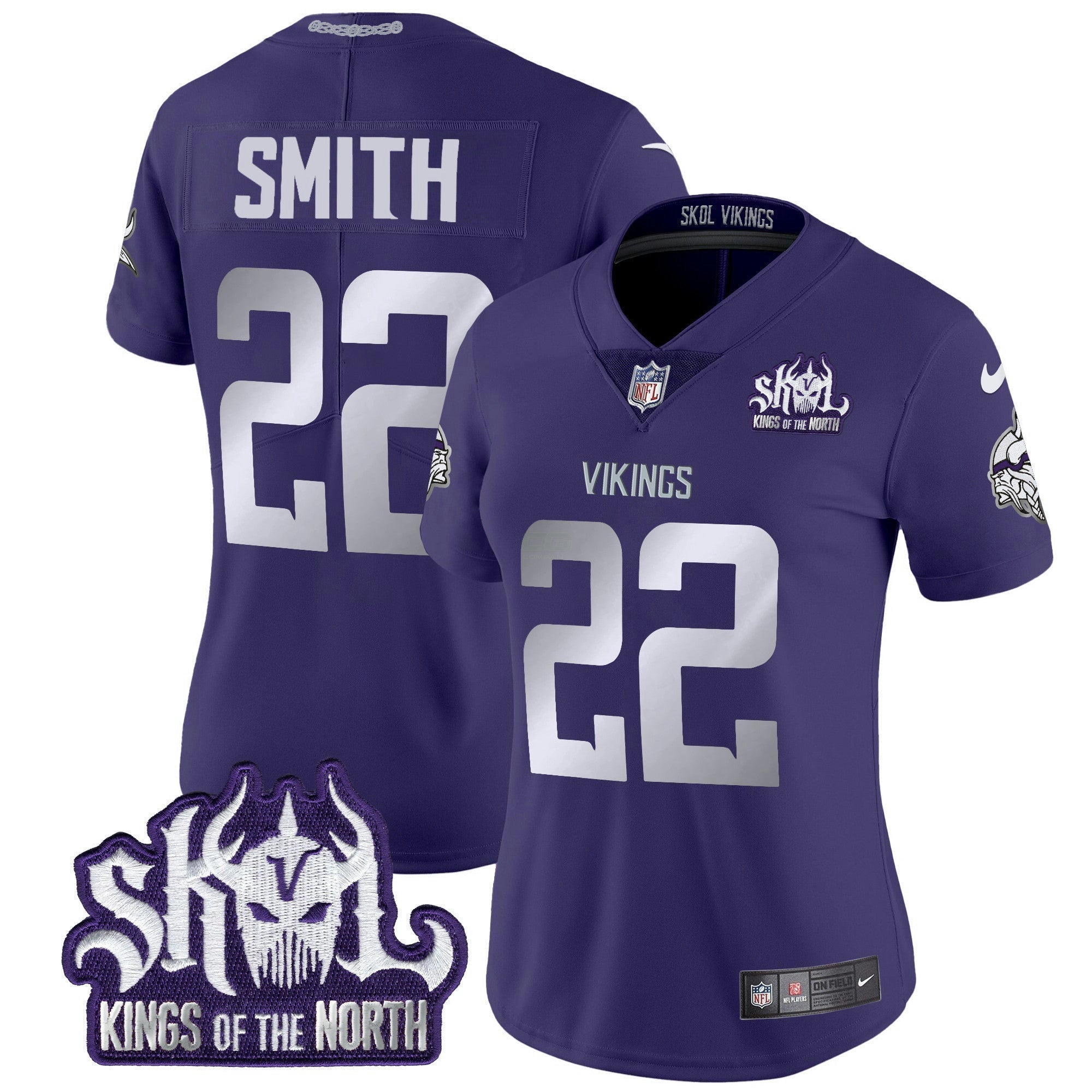 Camisa NFL Women’s Minnesota 2024 Winter Warrior Skol Patch Vapor Limited Jersey