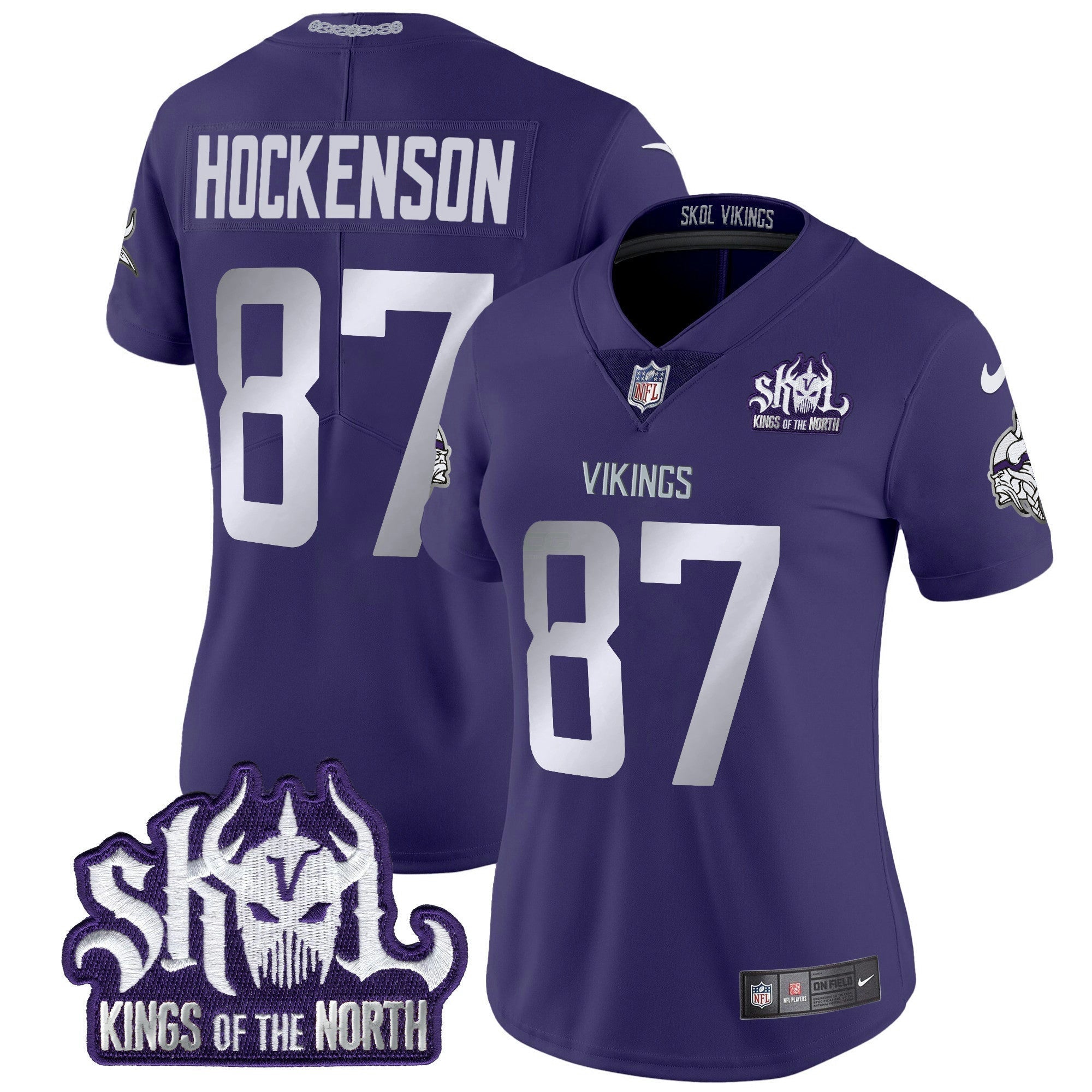 Camisa NFL Women’s Minnesota 2024 Winter Warrior Skol Patch Vapor Limited Jersey