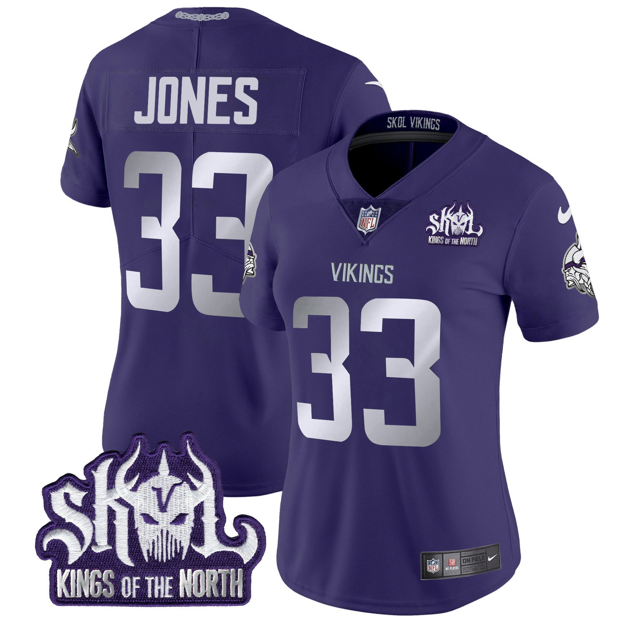 Camisa NFL Women’s Minnesota 2024 Winter Warrior Skol Patch Vapor Limited Jersey