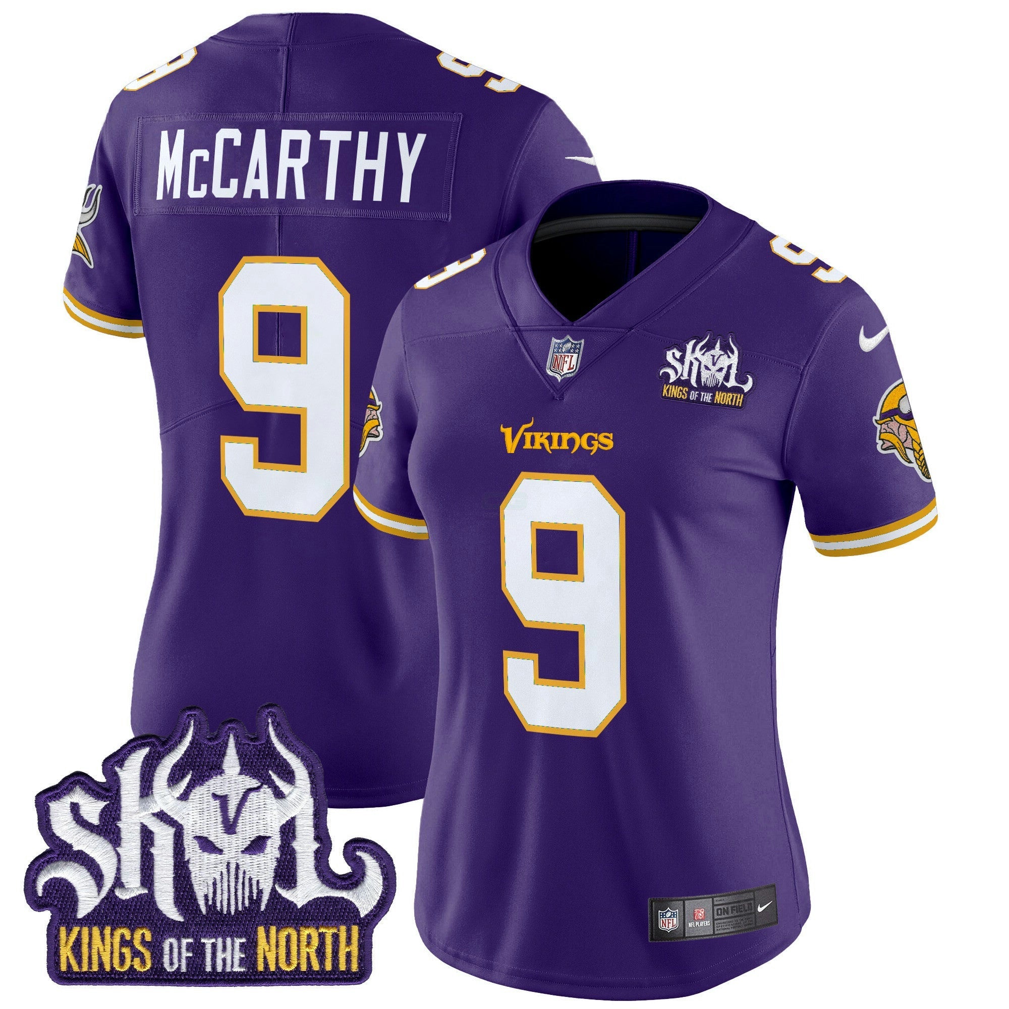 Camisa NFL Women’s Minnesota King Of The North Patch Throwback Vapor Limited Jersey