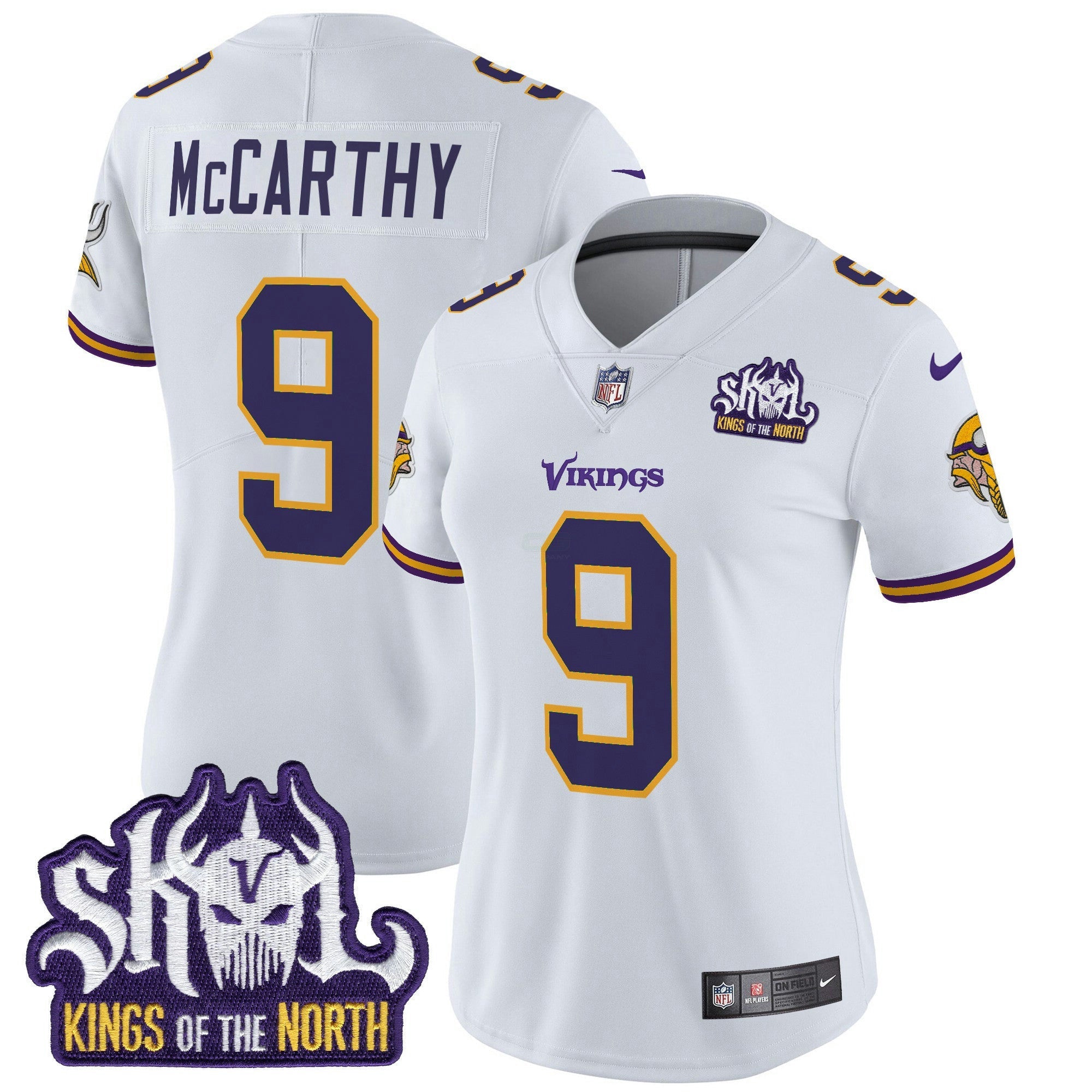 Camisa NFL Women’s Minnesota King Of The North Patch Throwback Vapor Limited Jersey