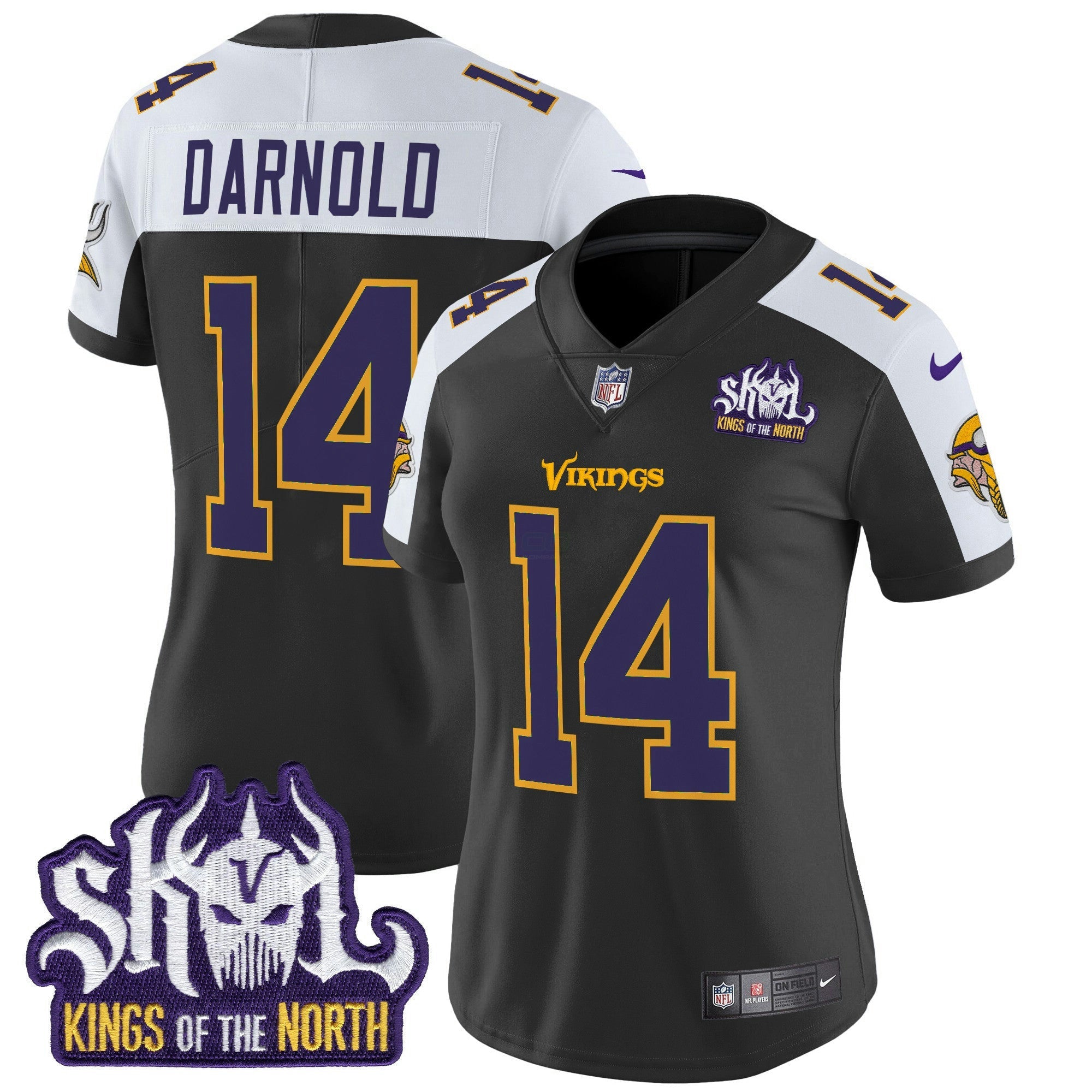 Camisa NFL Women’s Minnesota King Of The North Patch Throwback Vapor Limited Jersey