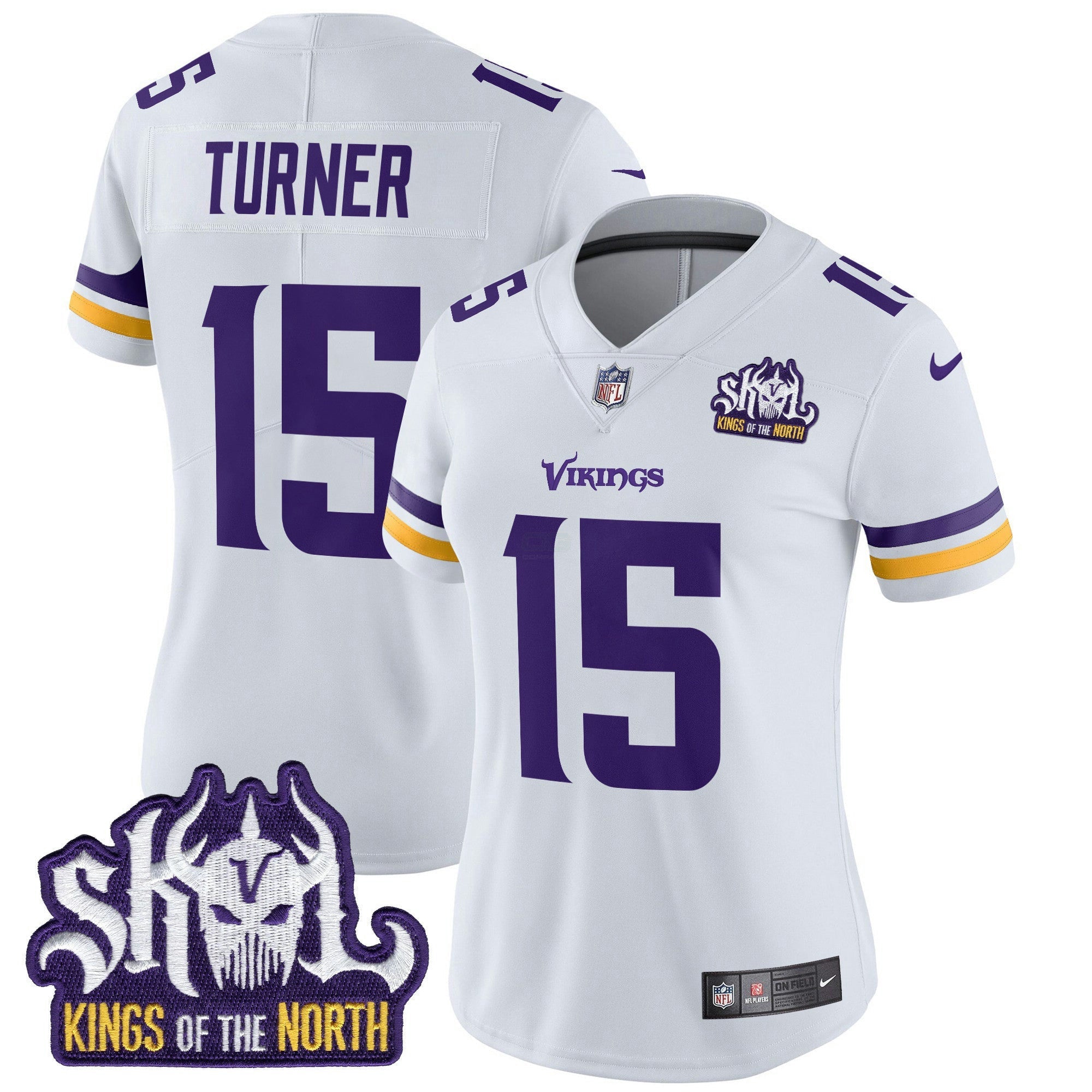 Camisa NFL Women’s Minnesota Kings Of The North Patch Vapor Limited Jersey