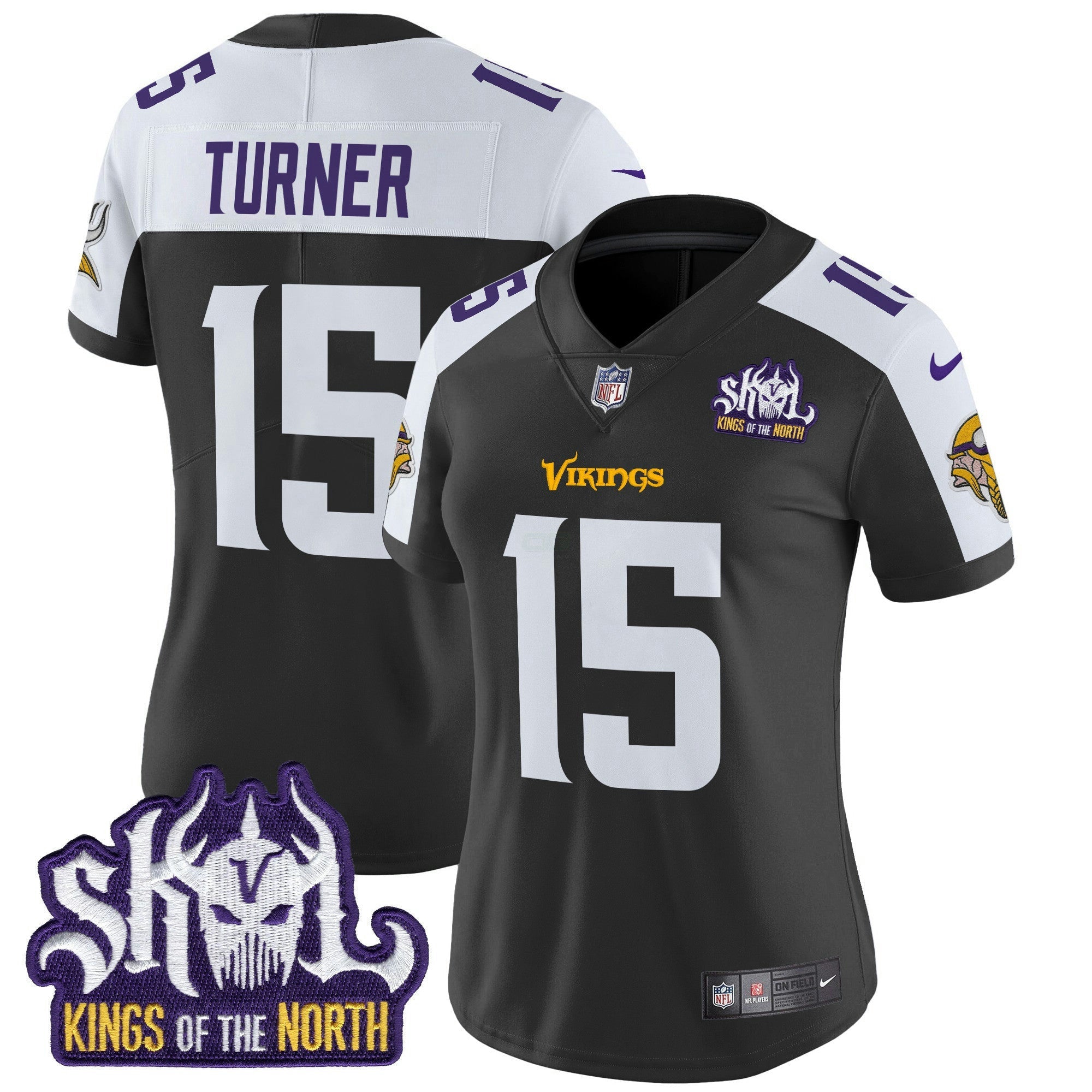 Camisa NFL Women’s Minnesota Kings Of The North Patch Vapor Limited Jersey