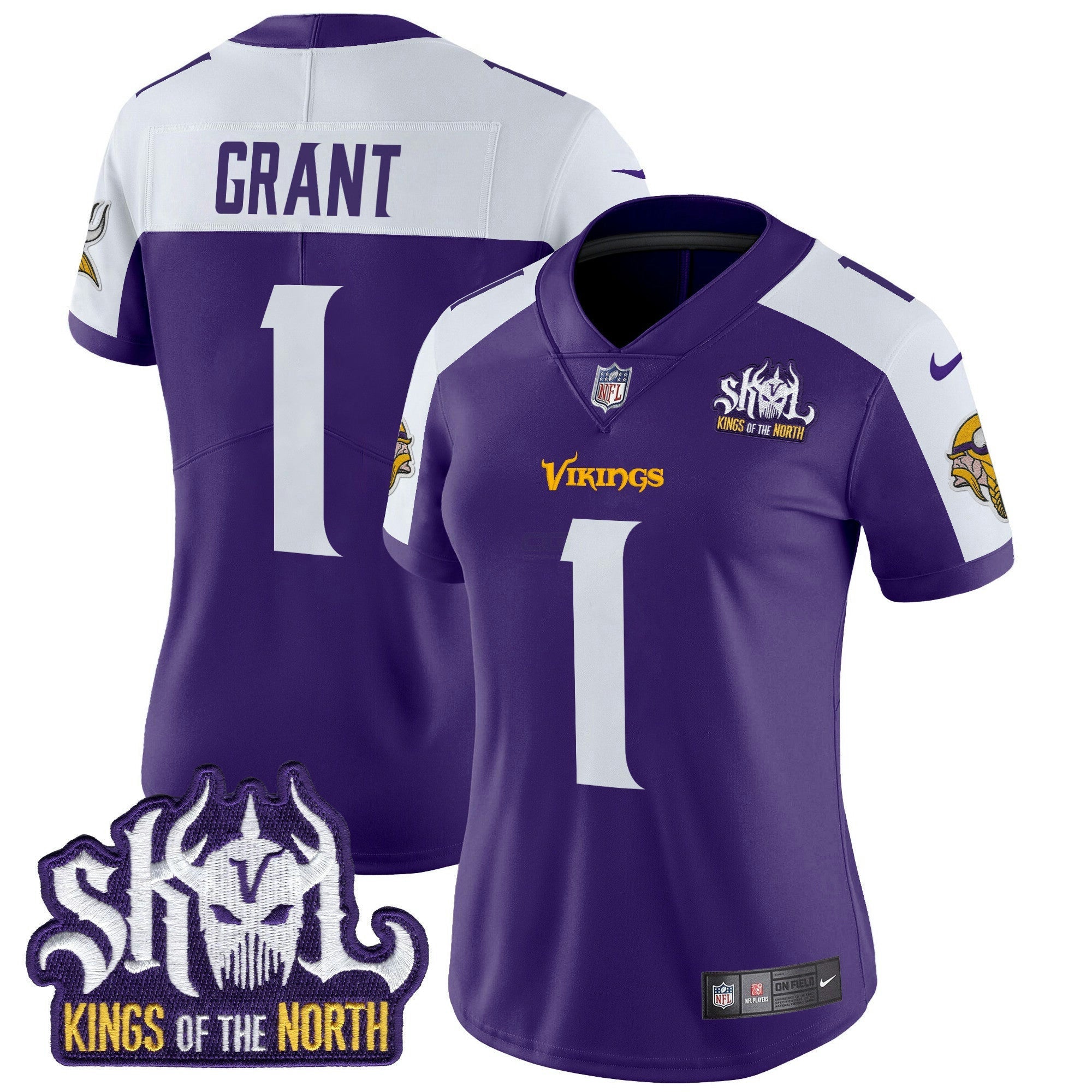 Camisa NFL Women’s Minnesota Kings Of The North Patch Vapor Limited Jersey