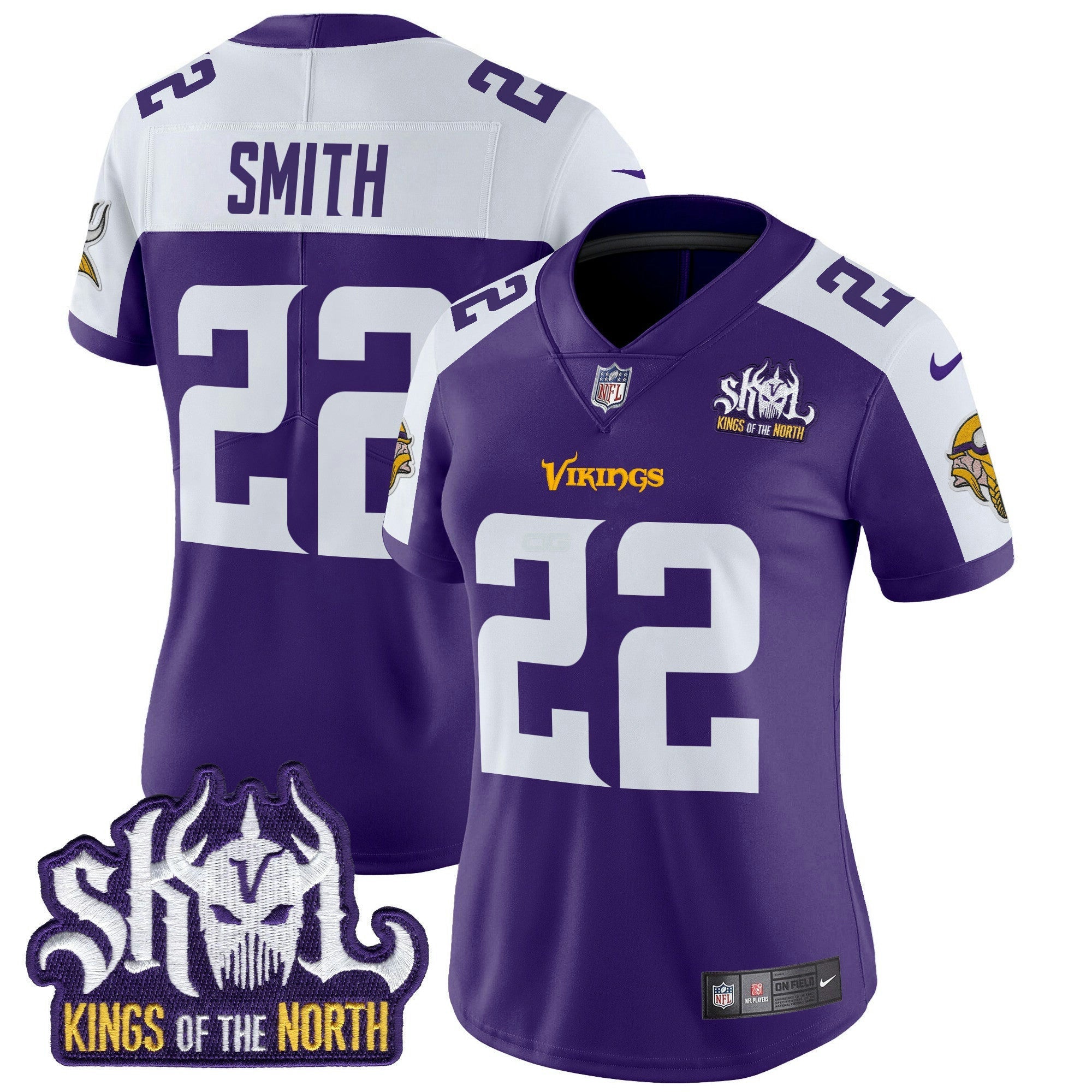 Camisa NFL Women’s Minnesota Kings Of The North Patch Vapor Limited Jersey