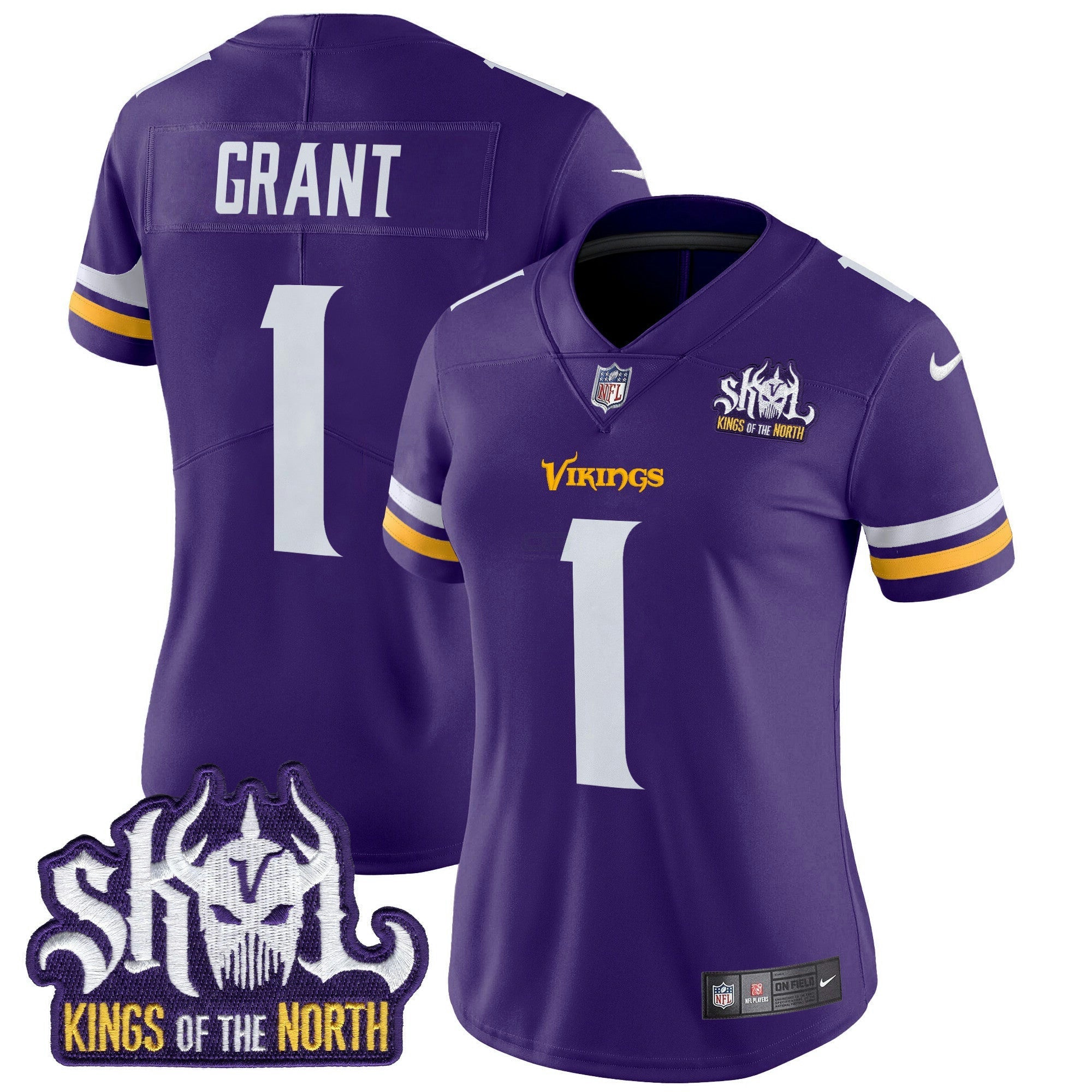 Camisa NFL Women’s Minnesota Kings Of The North Patch Vapor Limited Jersey