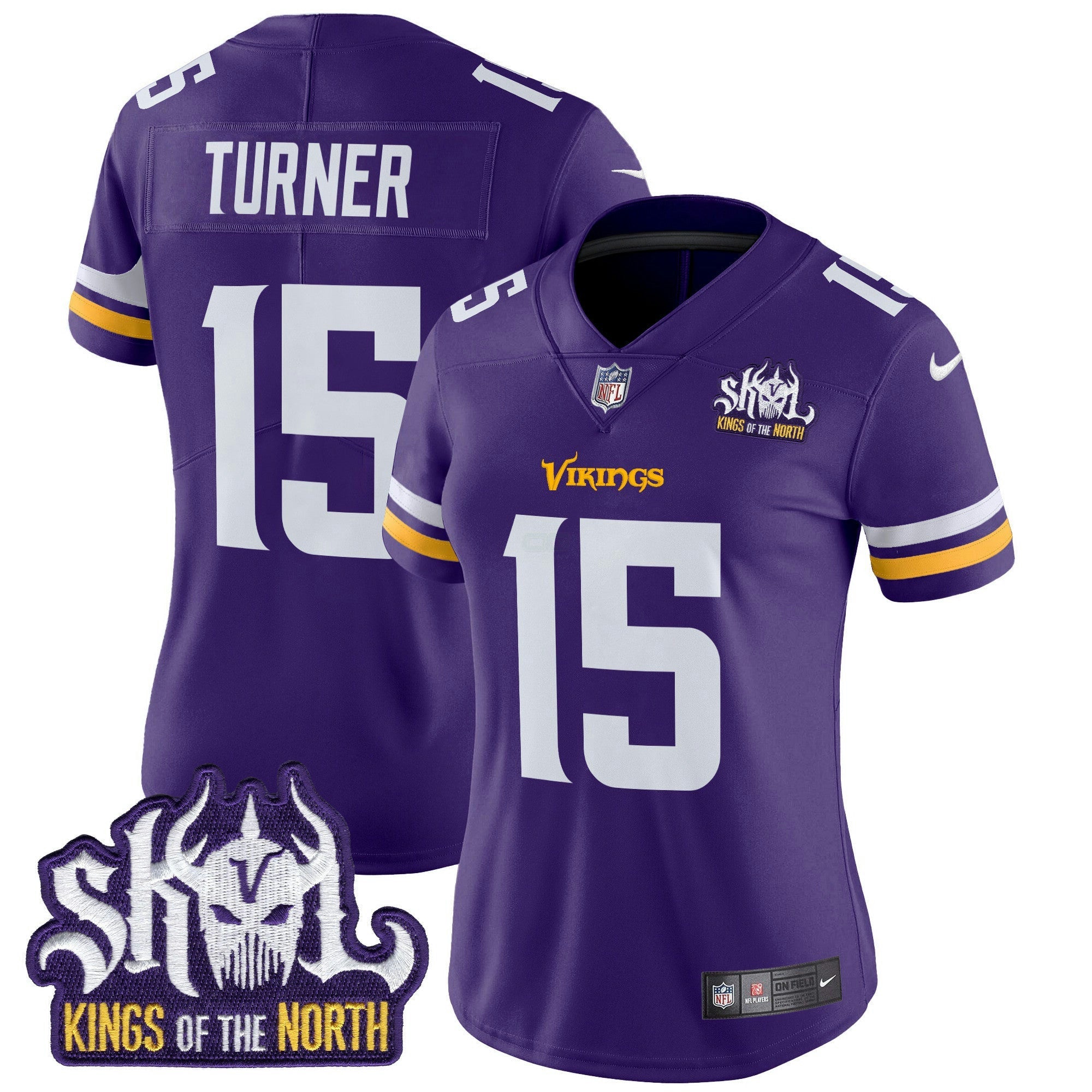 Camisa NFL Women’s Minnesota Kings Of The North Patch Vapor Limited Jersey