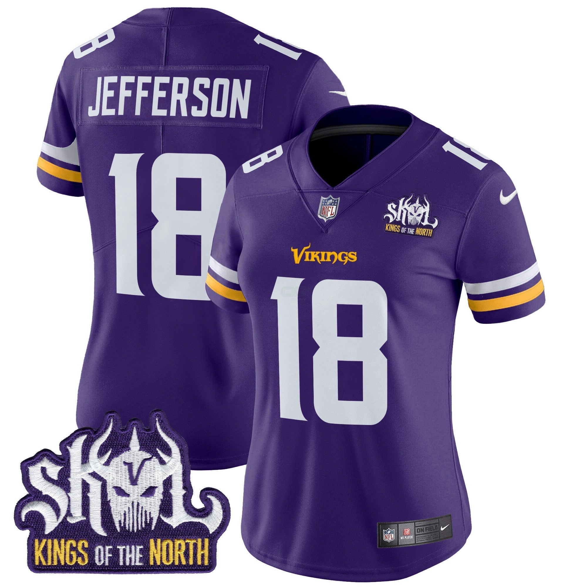 Camisa NFL Women’s Minnesota Kings Of The North Patch Vapor Limited Jersey